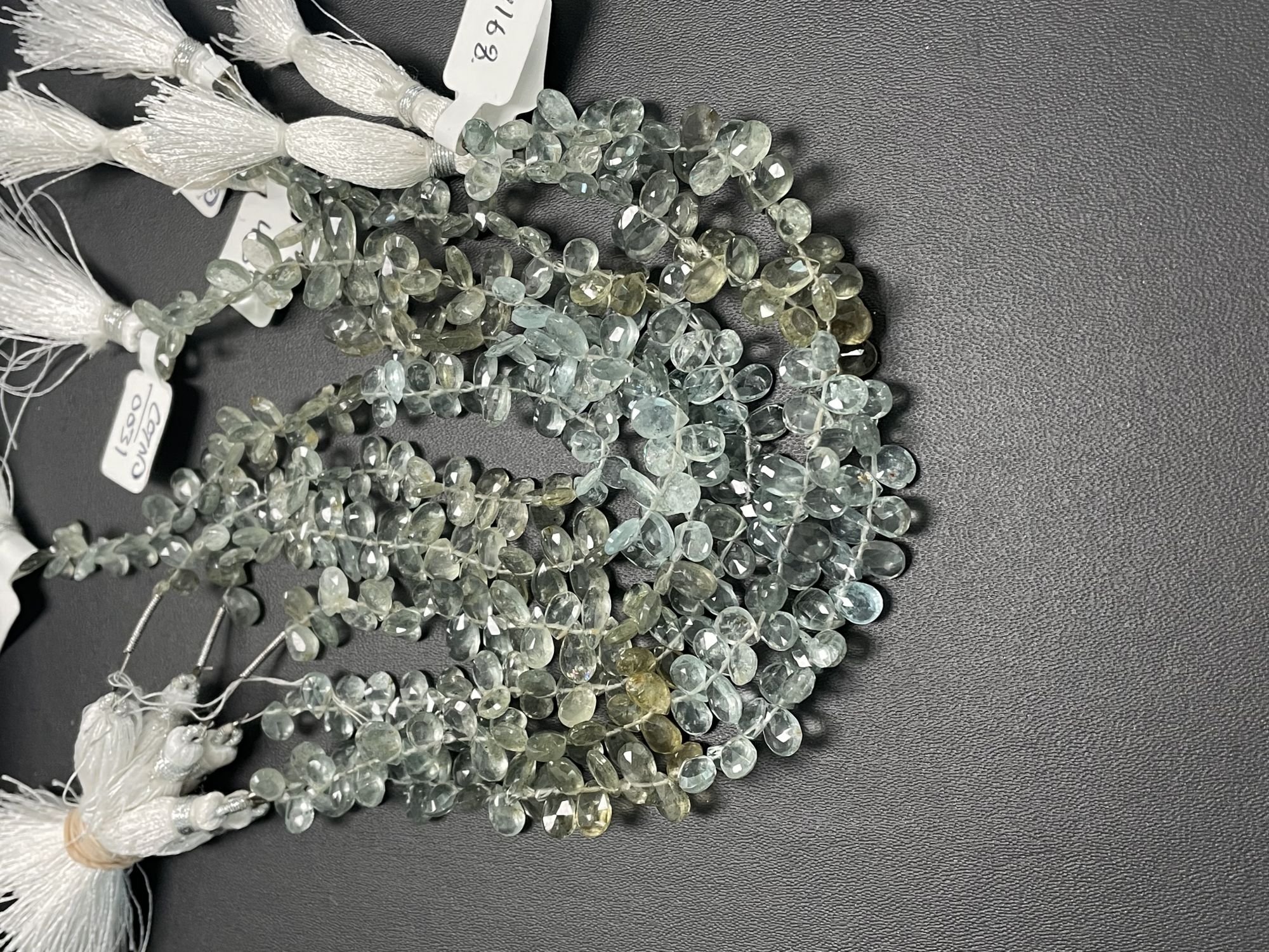 Moss Aquamarine Pear Faceted