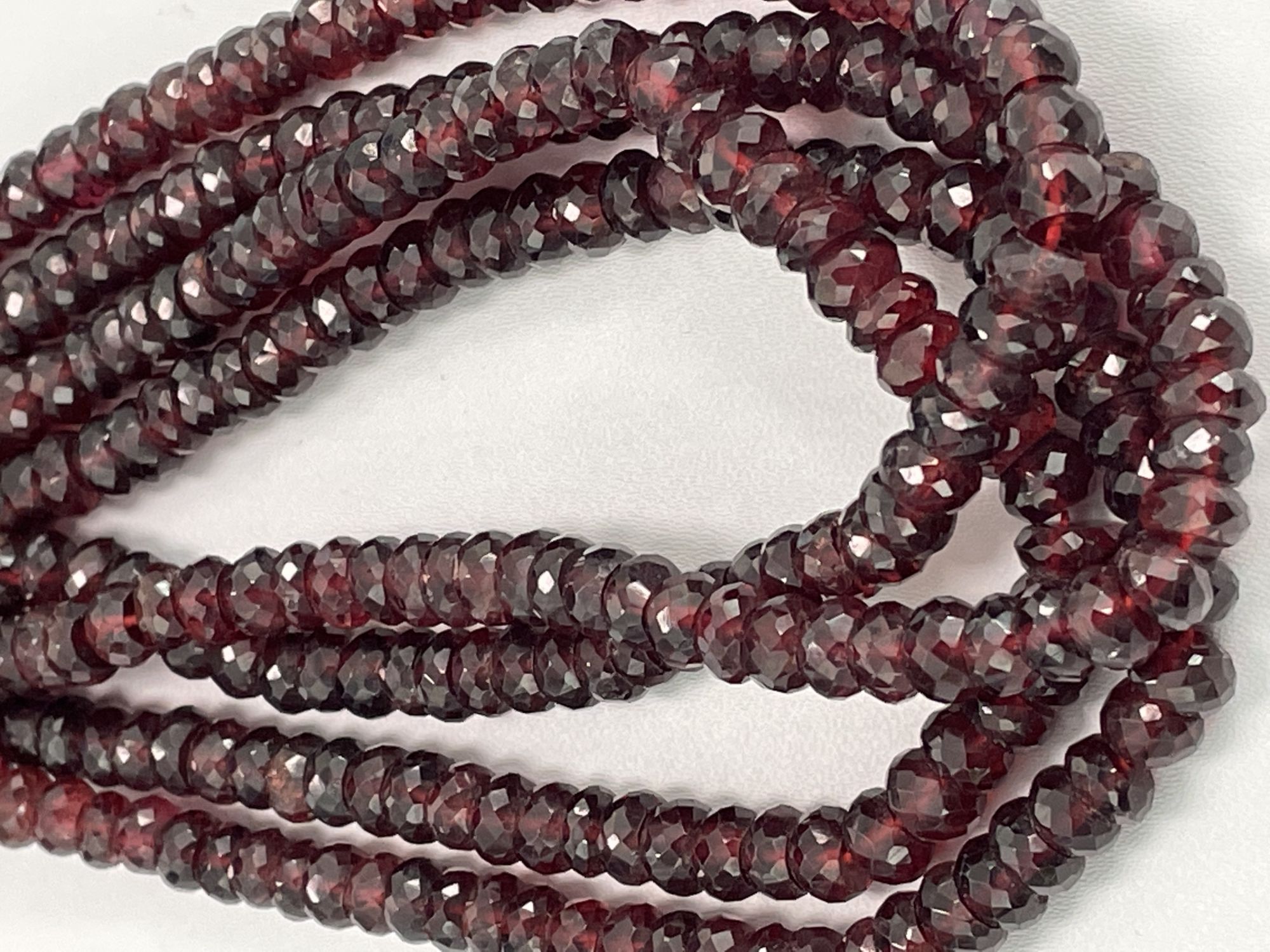 Red Garnet Rondelle Faceted
