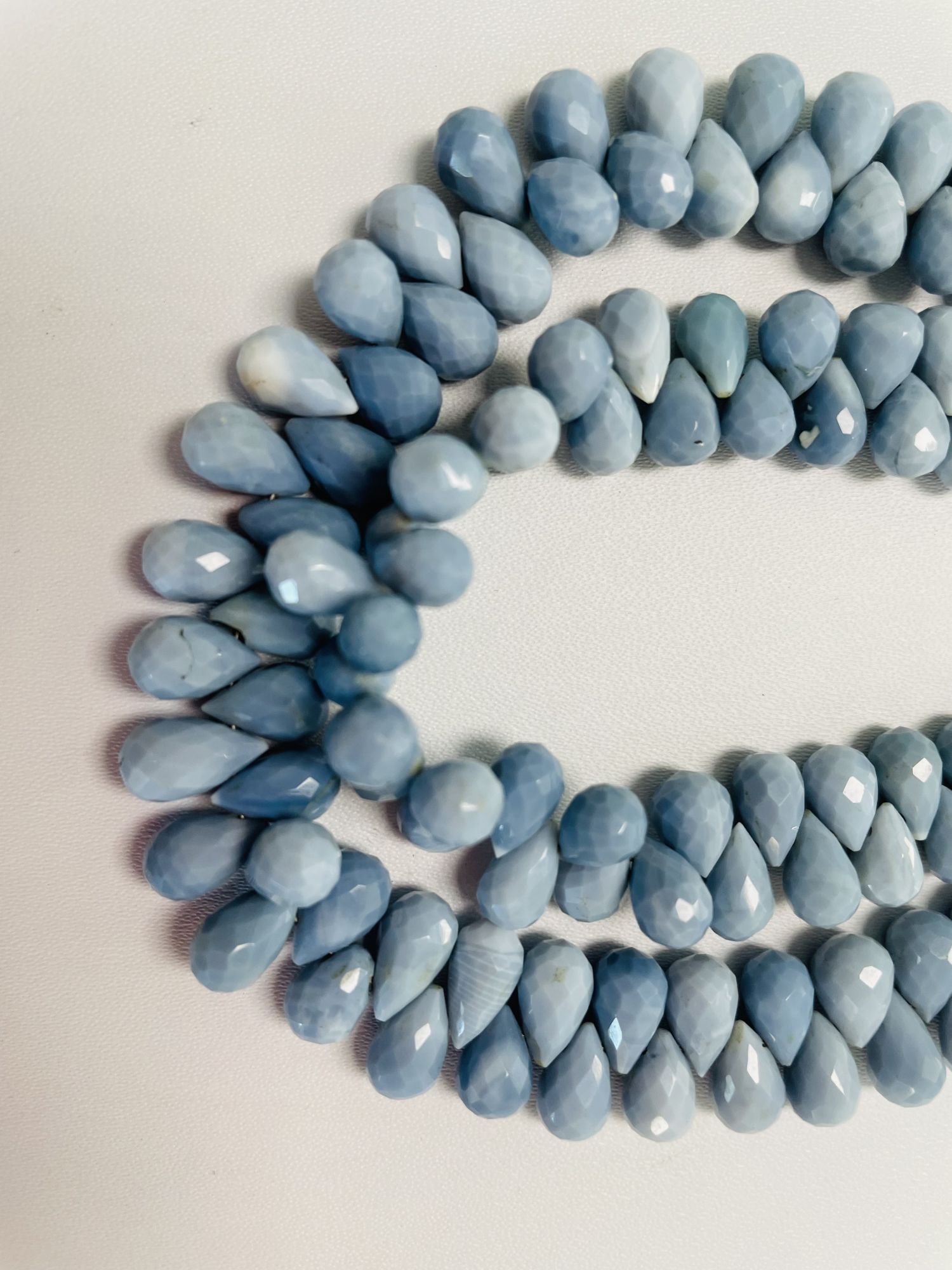 Blue Peruvian Opal Drops Faceted