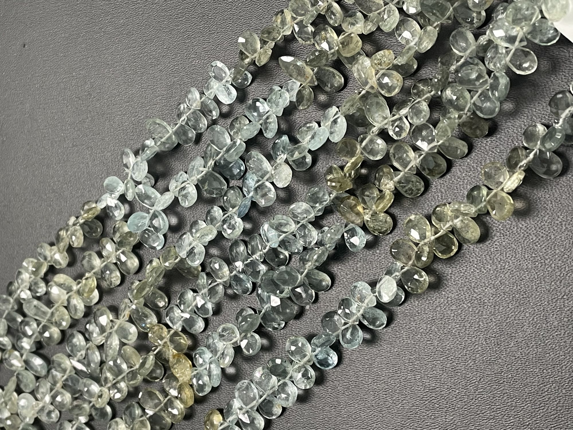 Moss Aquamarine Pear Faceted