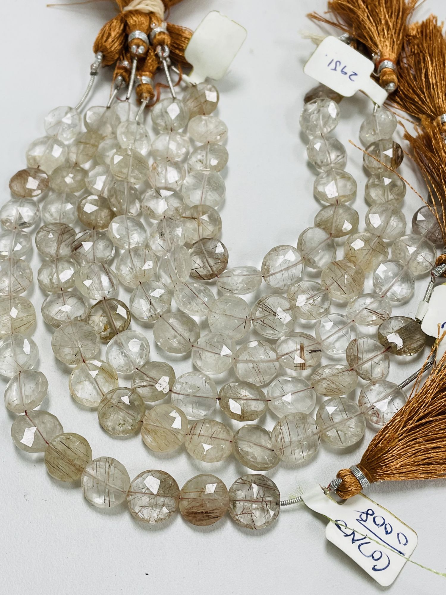 Copper Rutilated Quartz Coin Faceted