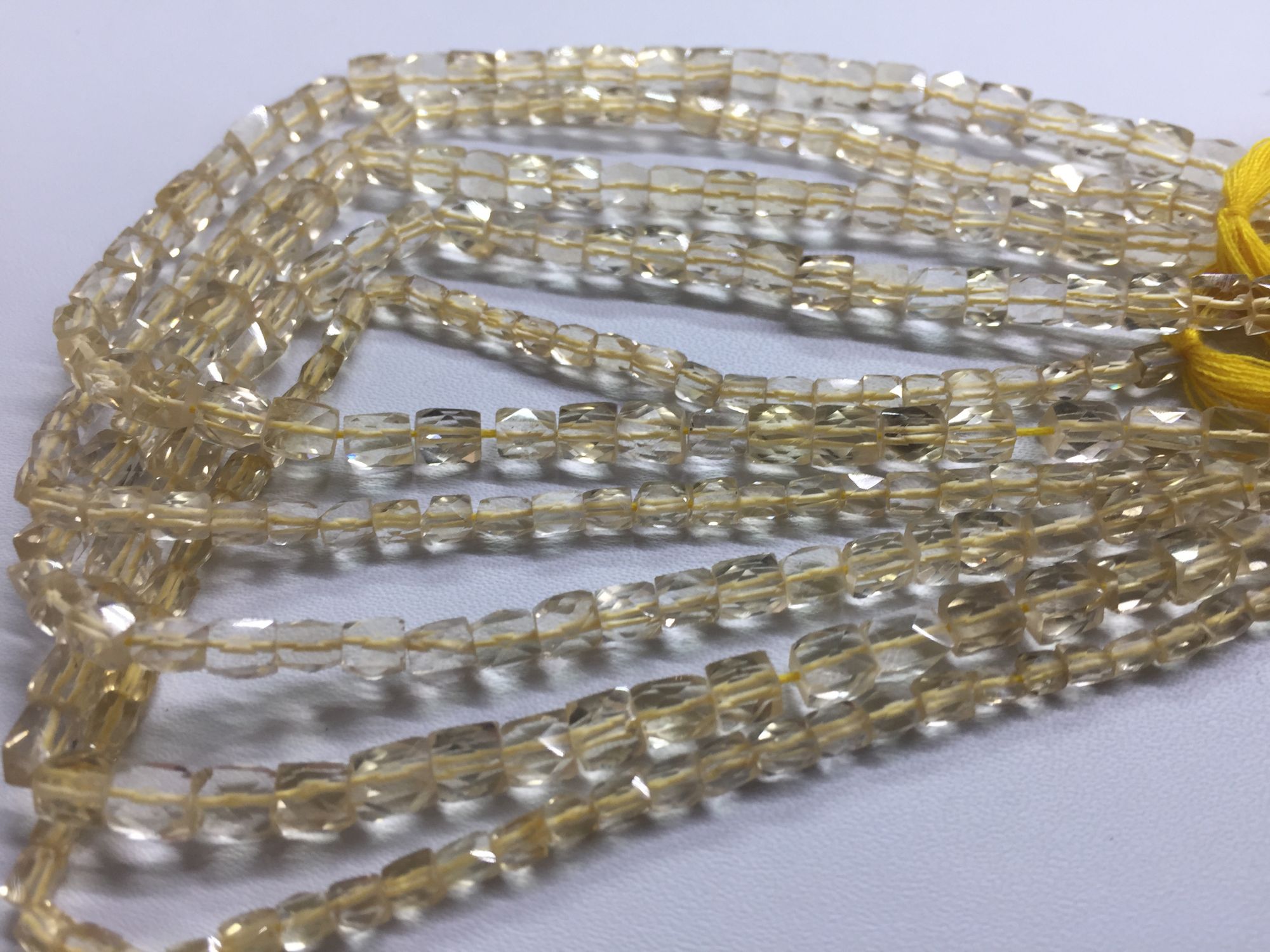 Citrine Cubes Faceted