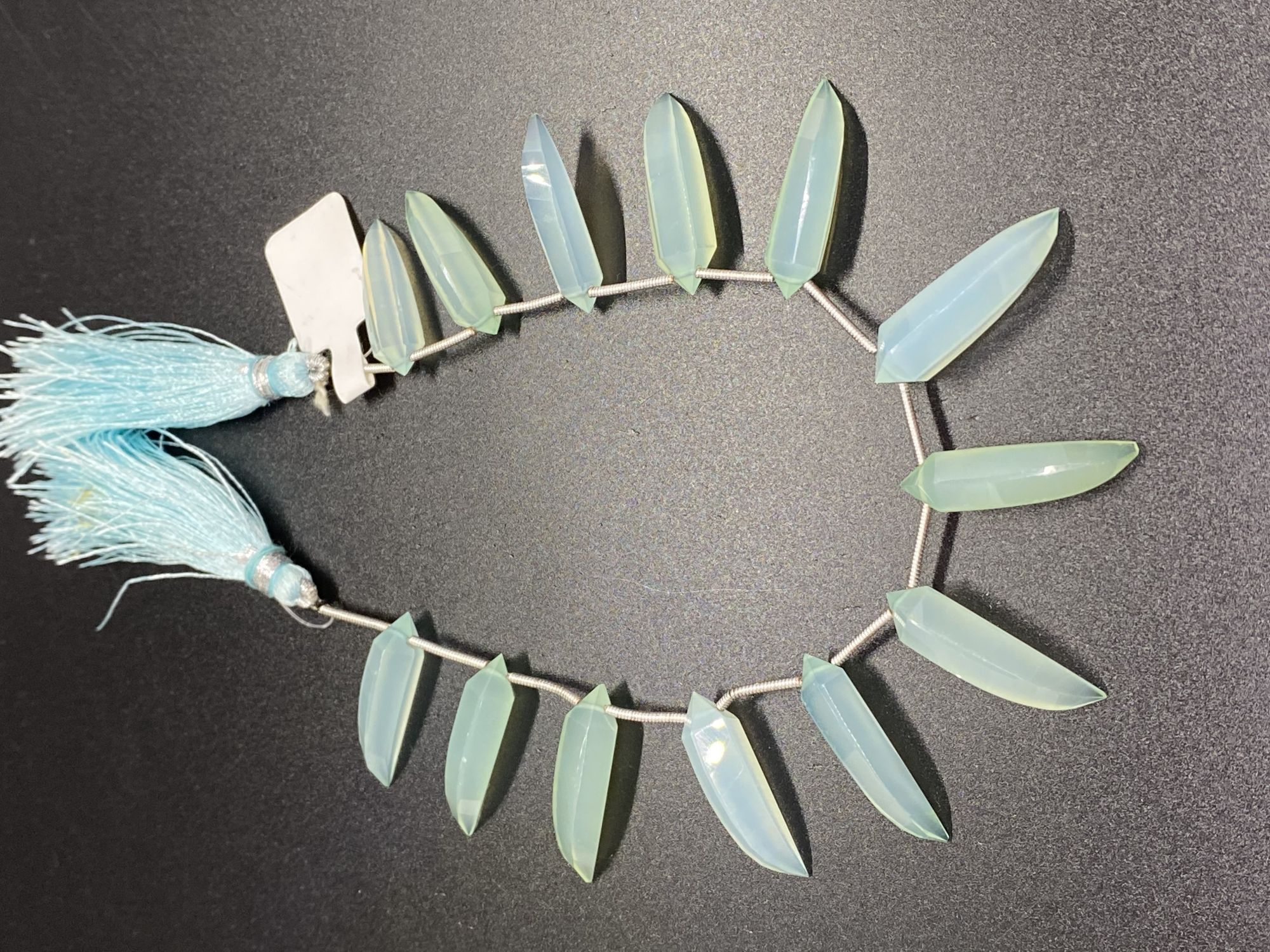Aqua chalcedony Okra shape