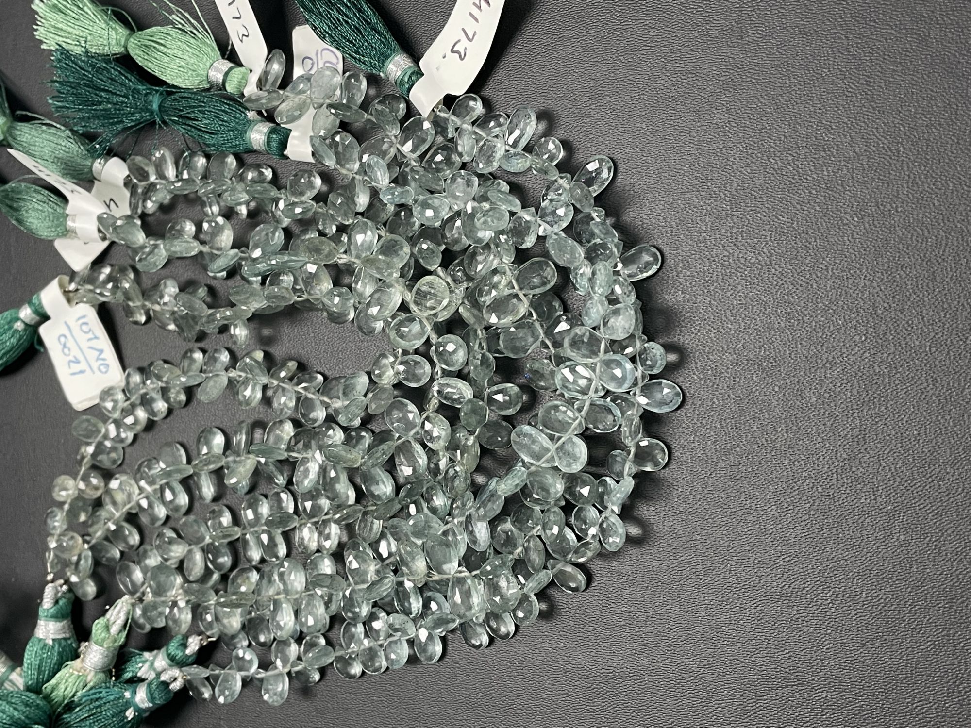 Moss Aquamarine Pear Faceted