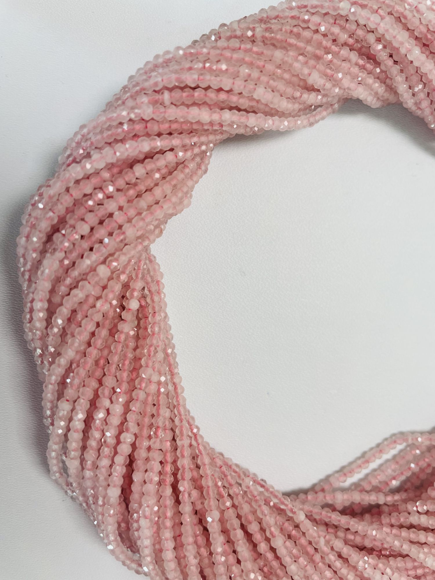 Rose Quartz Rondelle faceted