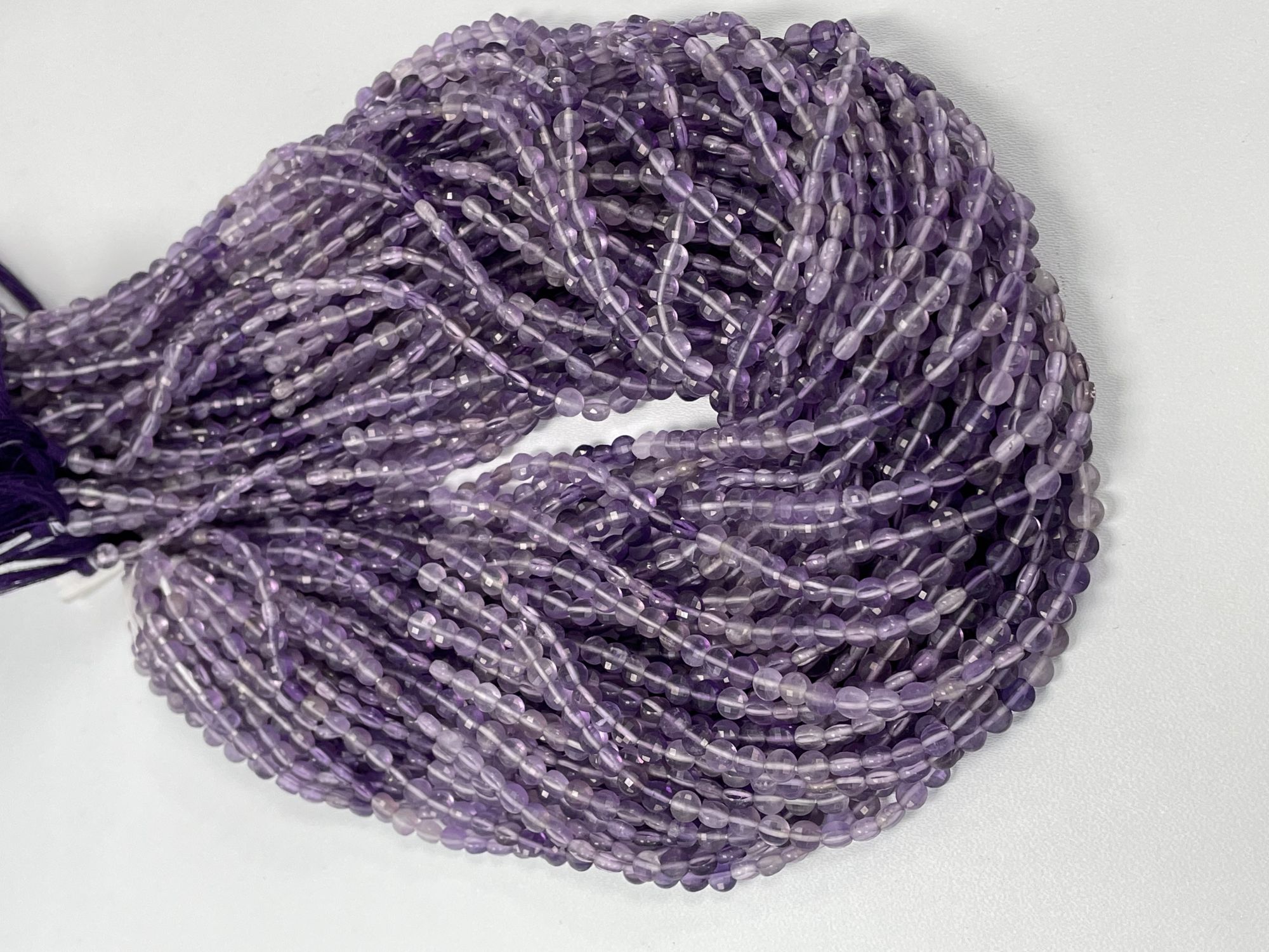 Shaded Purple Amethyst Coin Faceted