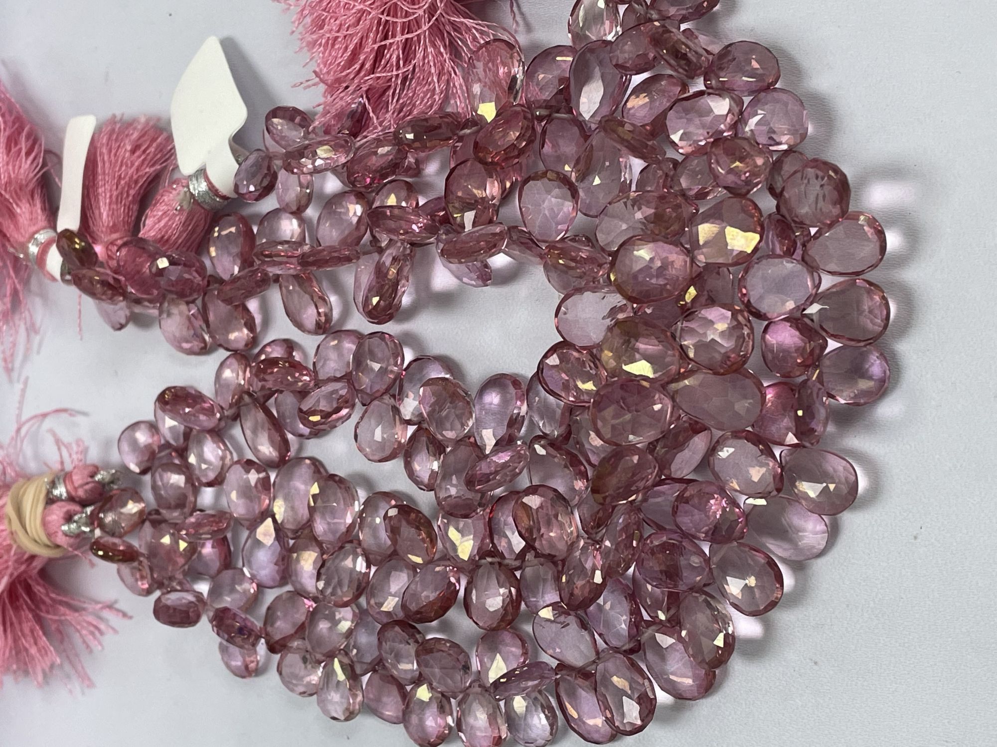 Pink Mystic Quartz Pear Faceted