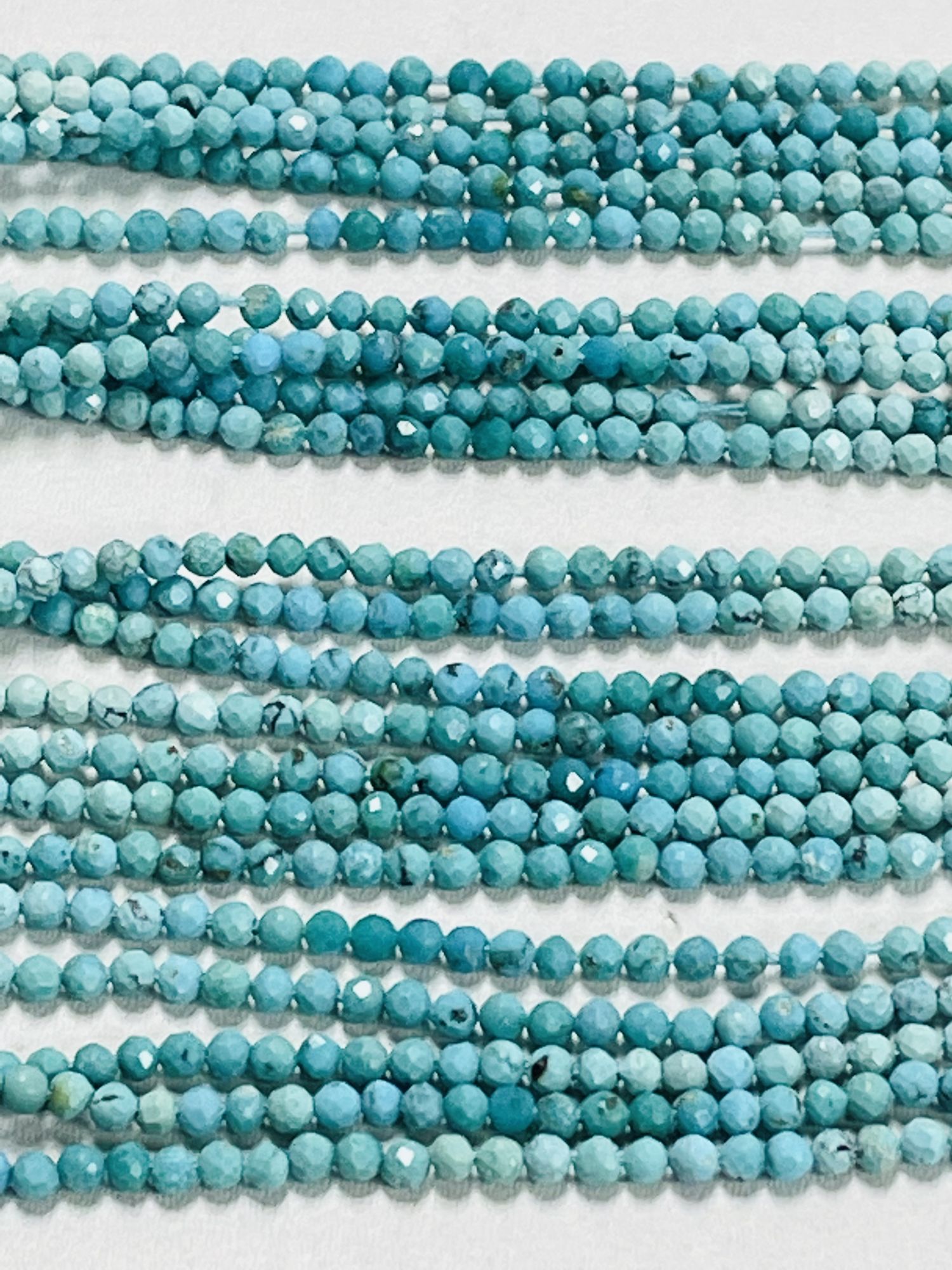 Shaded Arizona Turquoise Rondelle Faceted