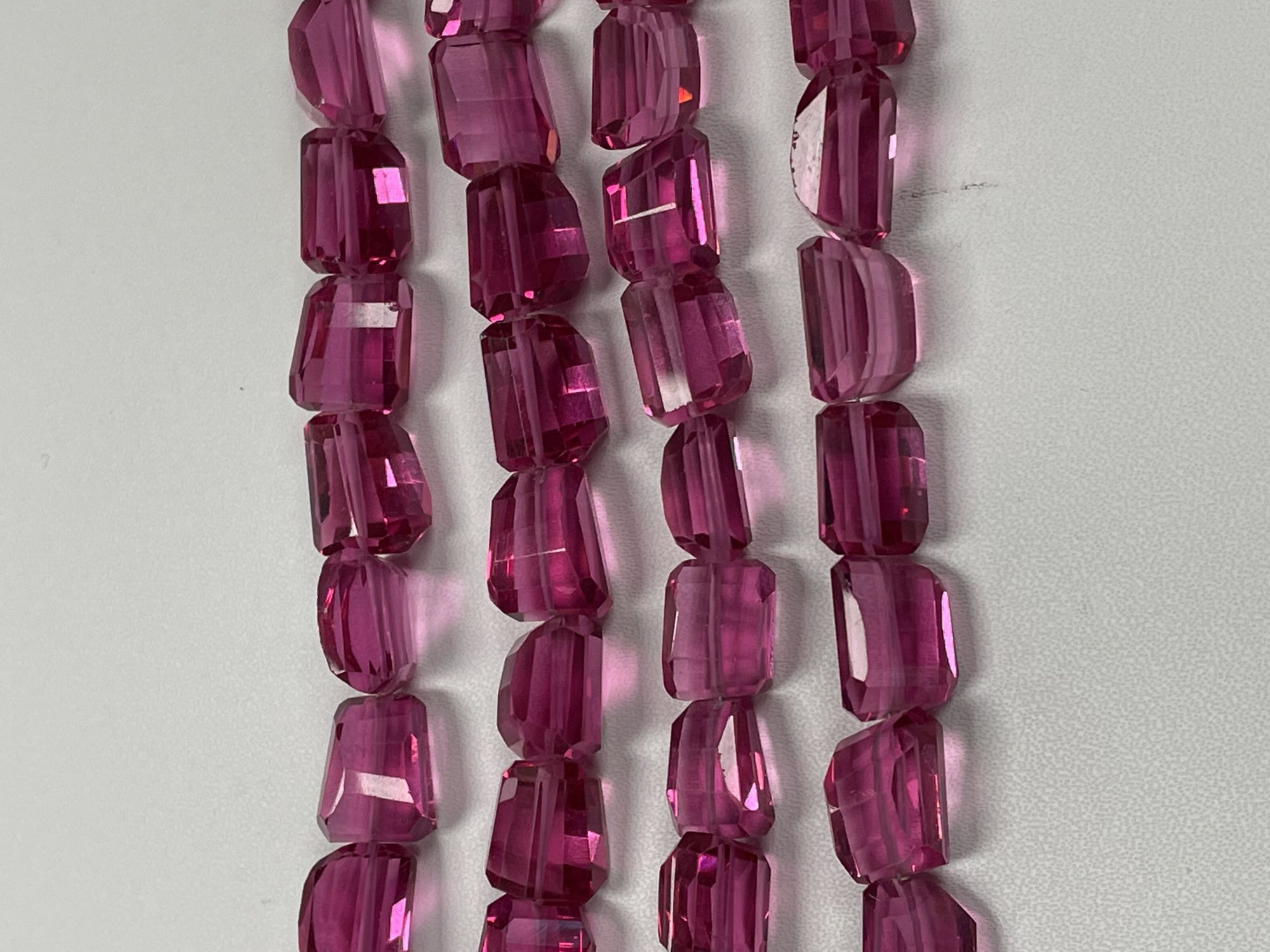 Rubilite Hydro Quartz Nugget Step Cut Faceted