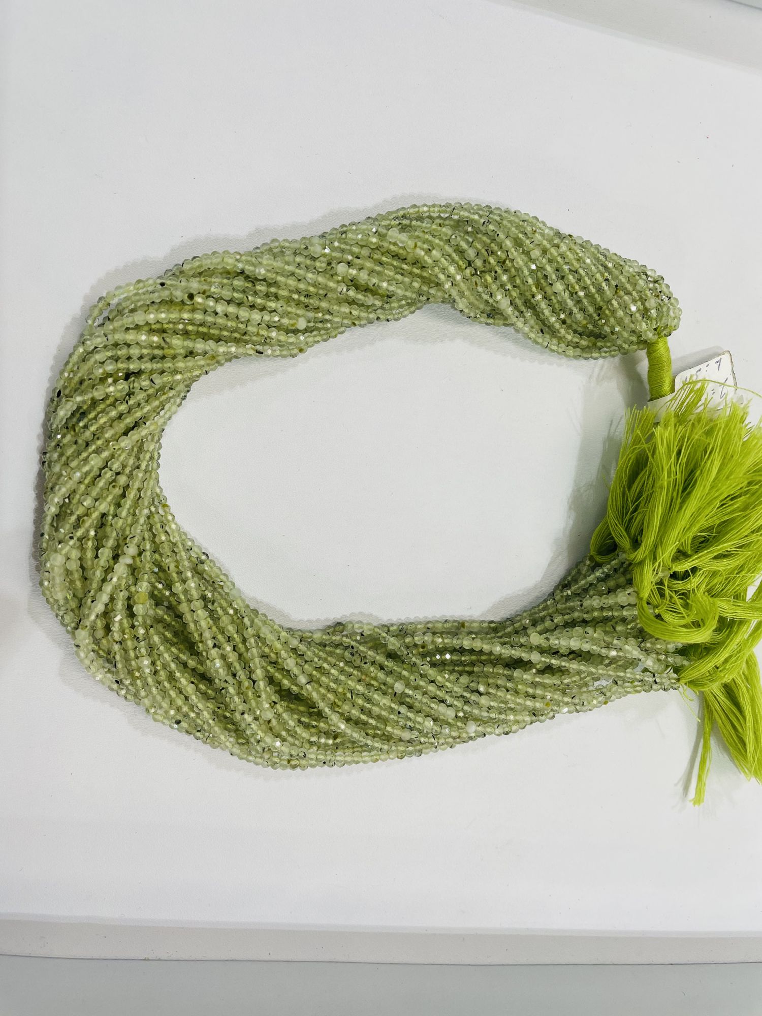 Prehnite Rondelle Faceted