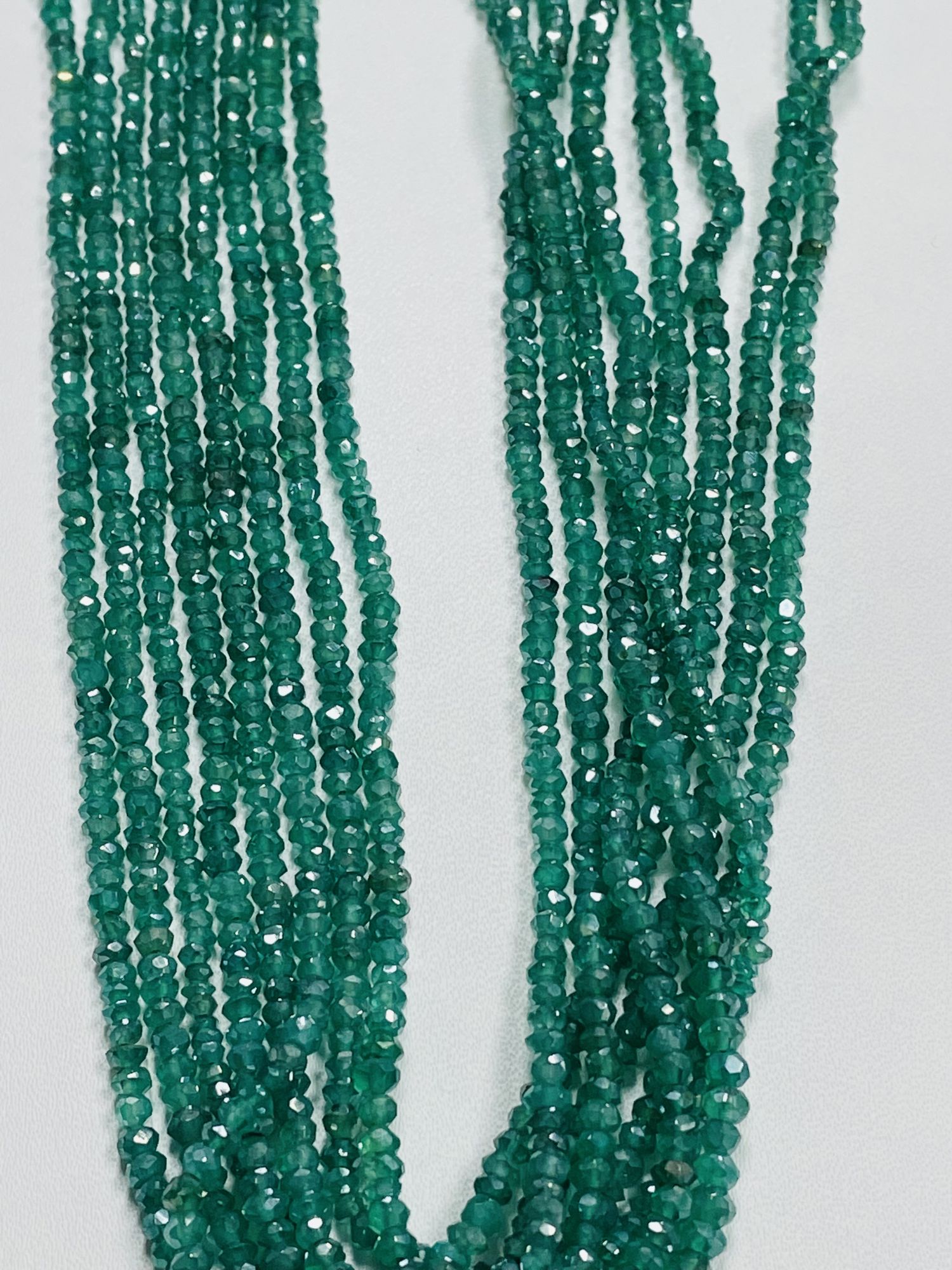 Green Mystic Onyx Rondelle Facted