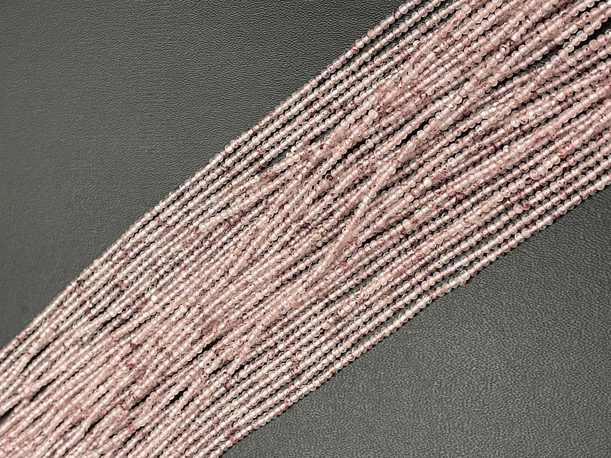 Pink Rutilated Quartz Rondelle Faceted