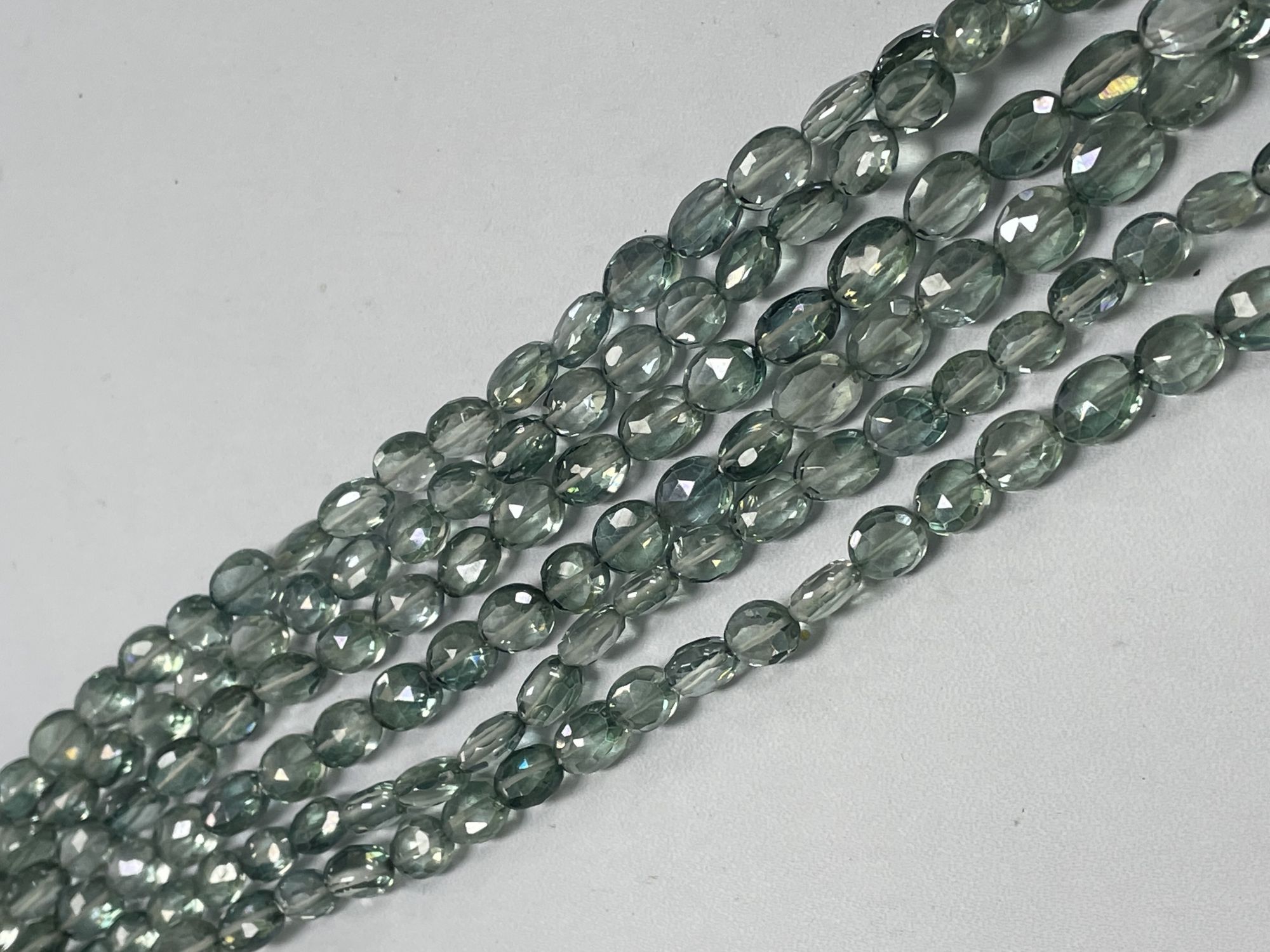 Green Mystic Quartz Oval Faceted