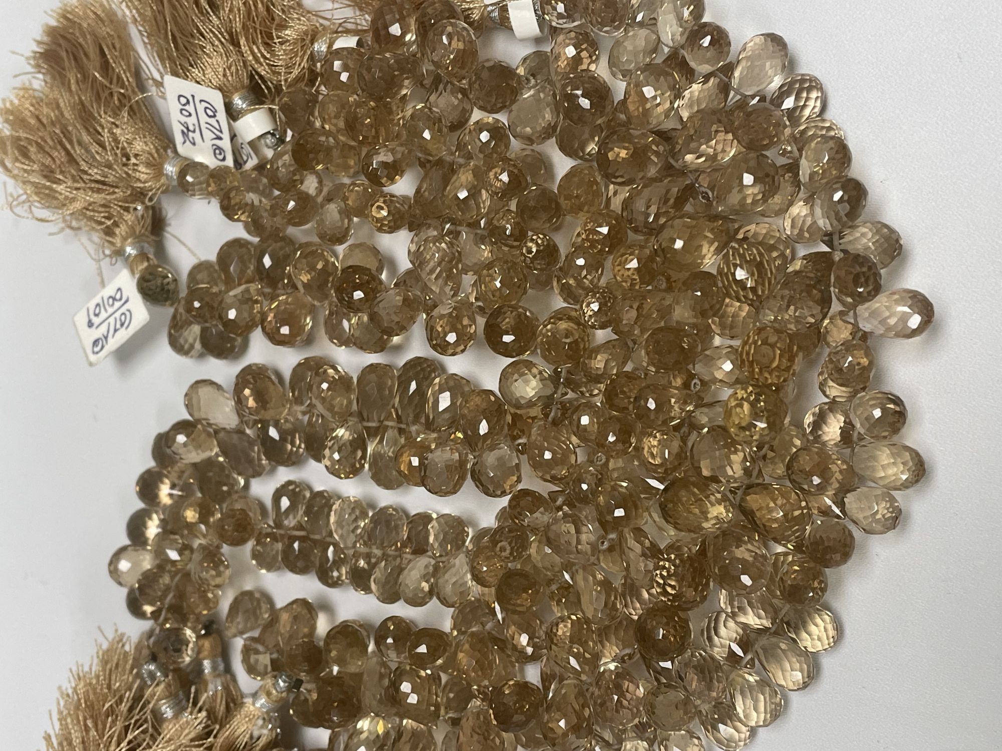 Champagne Quartz Drop Faceted