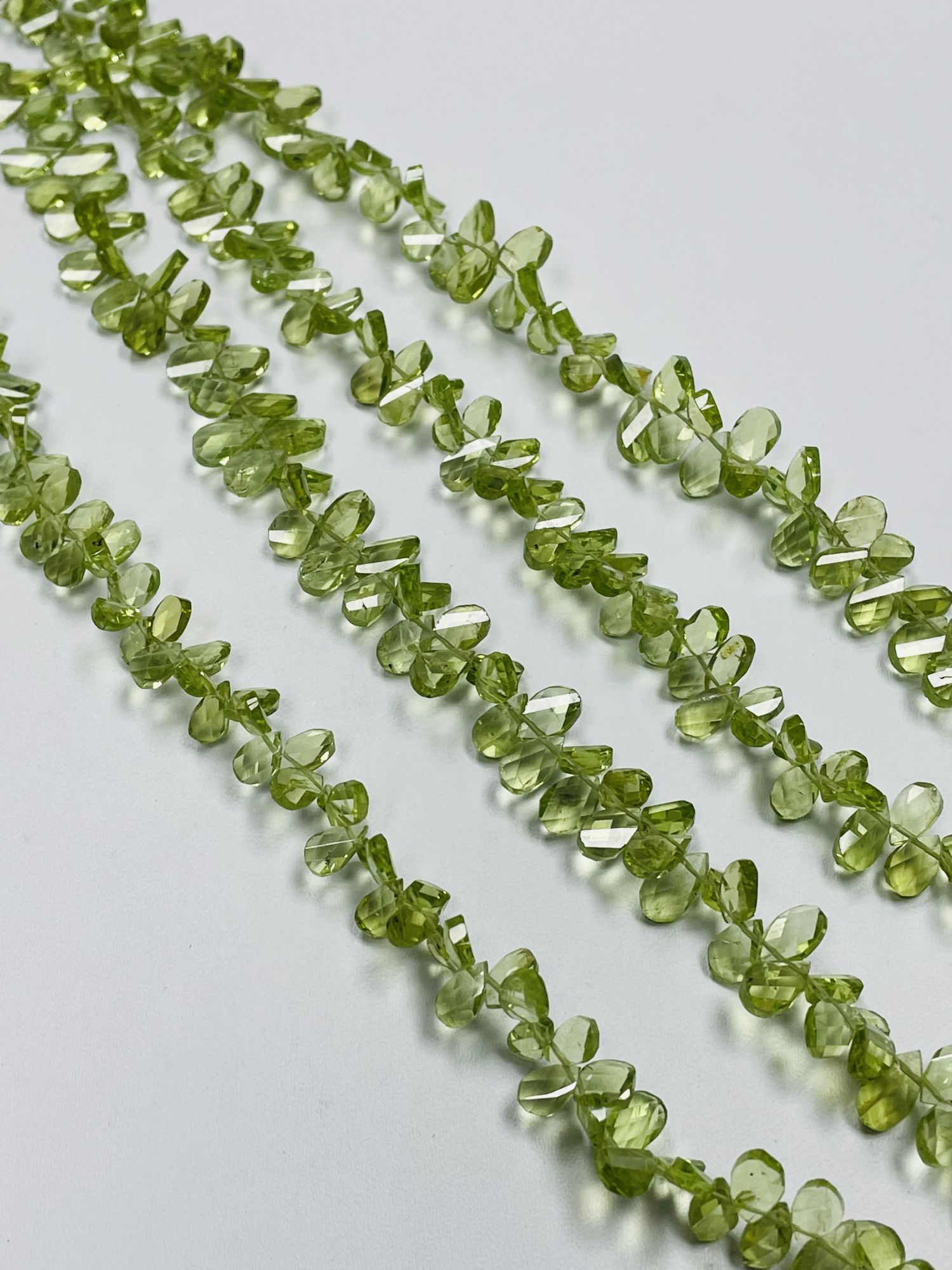Peridot Twisted Pear Faceted