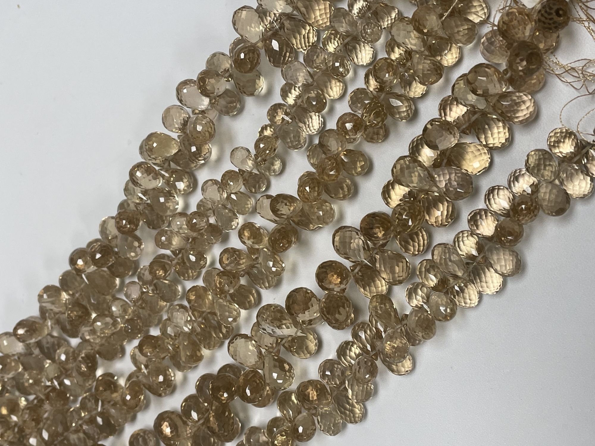 Champagne Quartz Drop Faceted