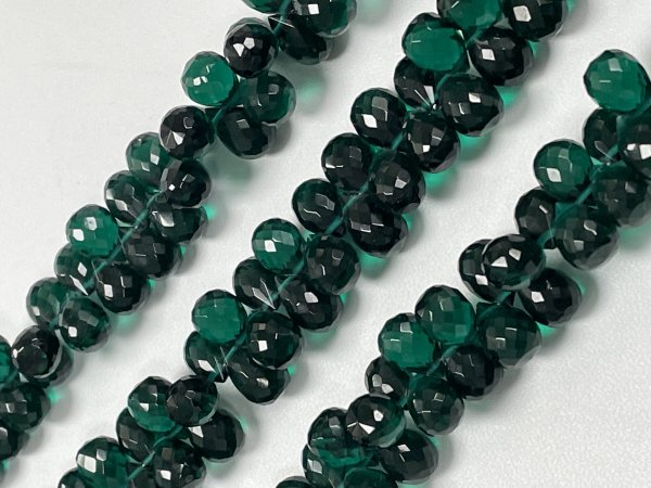 Teal Hydro Quartz Drop Faceted