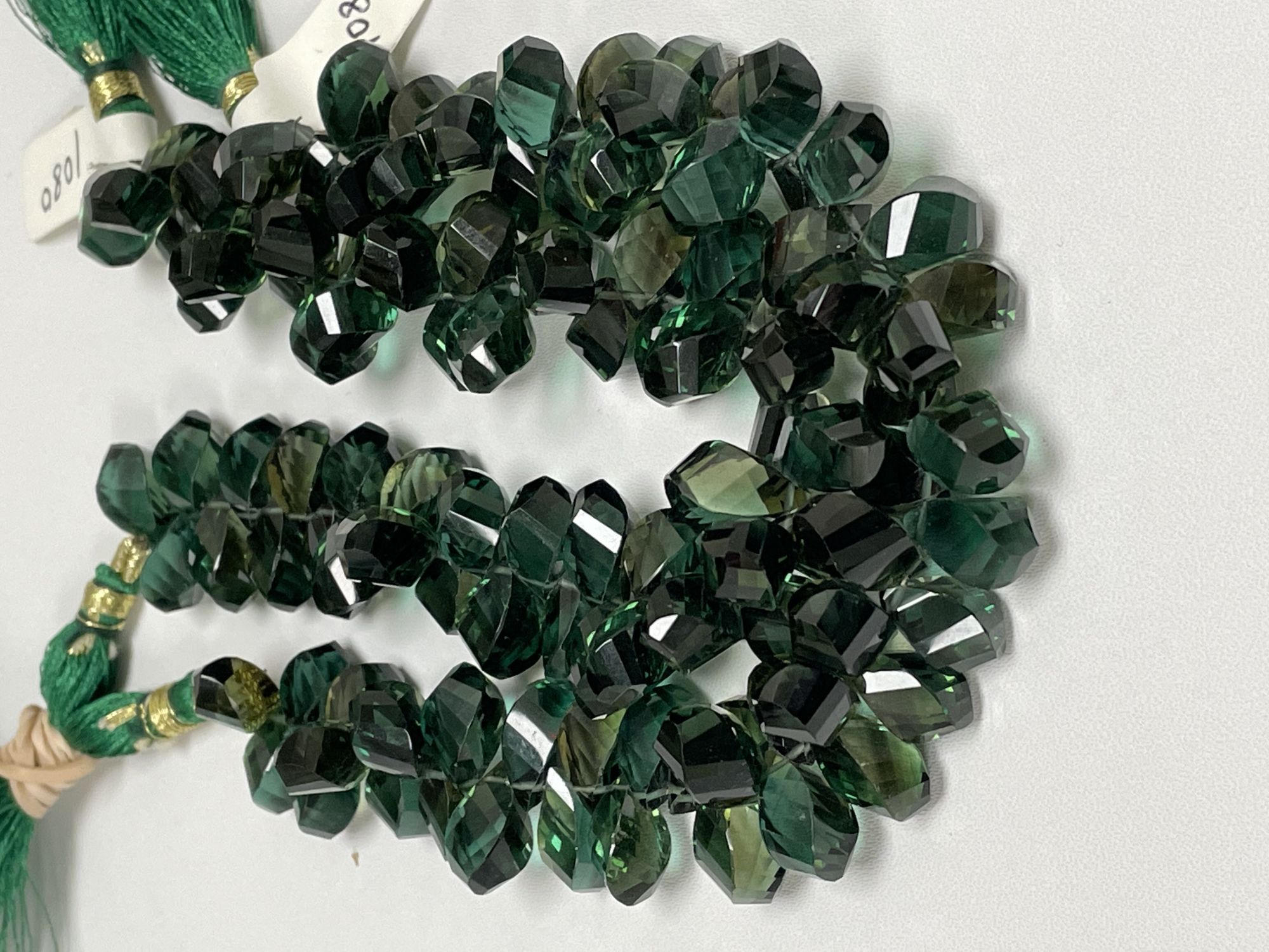 Green Hydro Quartz Twisted Drop Faceted