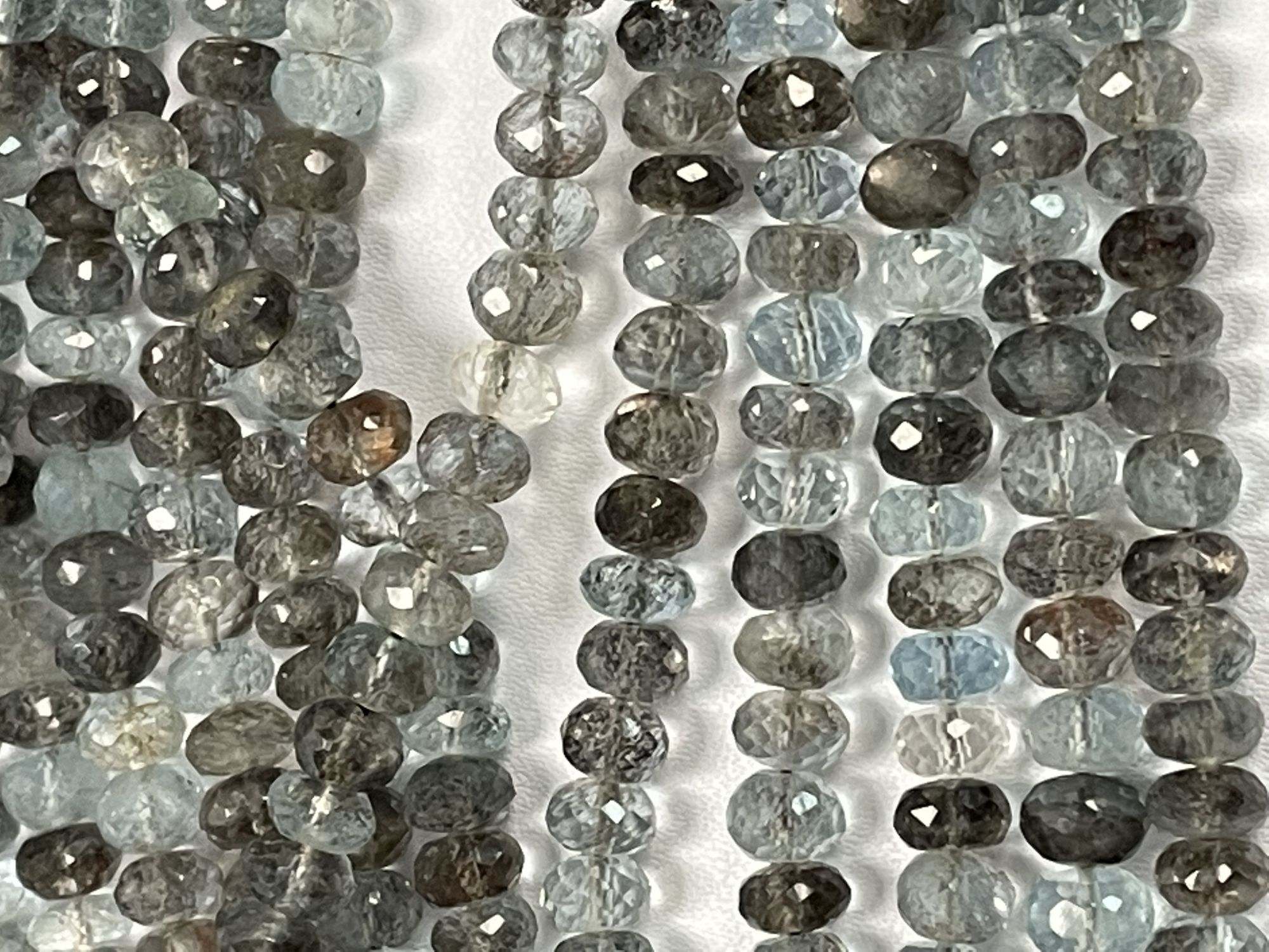 Copper Aquamarine Rondelle Faceted