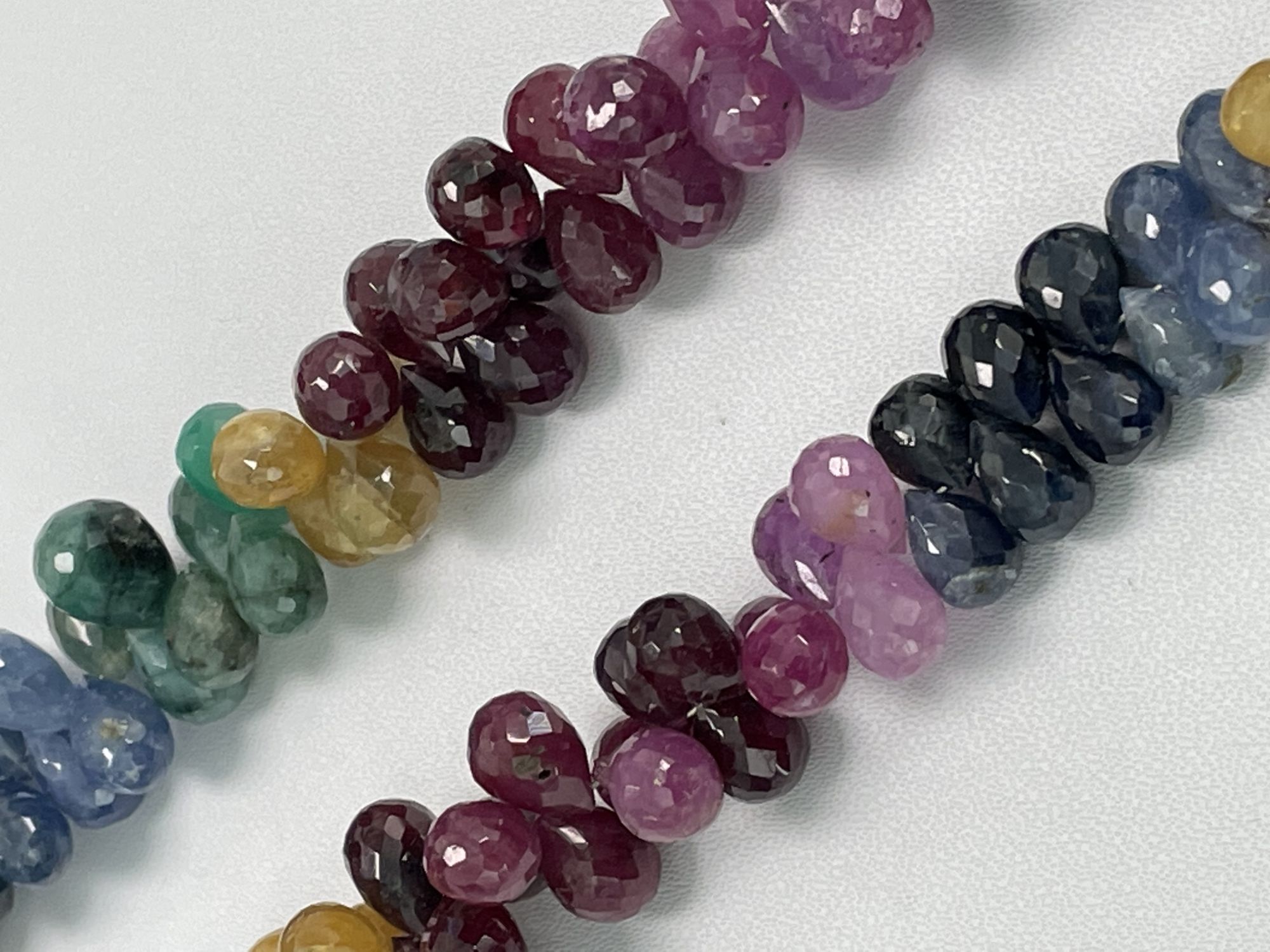 Multi Color Sapphire Drop Faceted