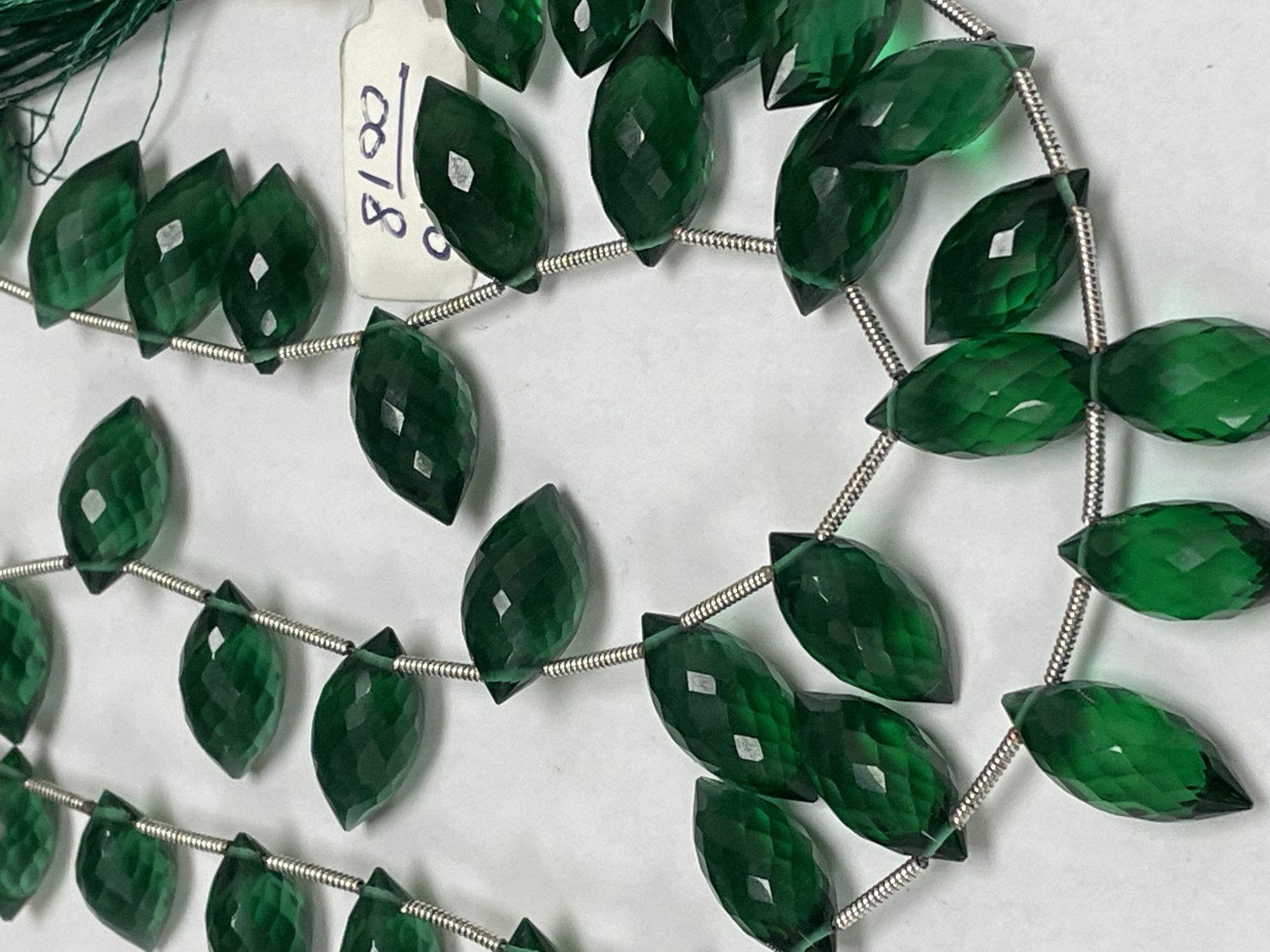 Green Hydro Quartz Puff Marquise Faceted