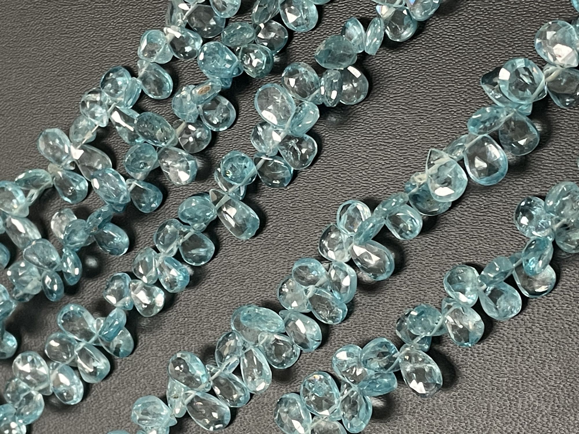 Blue Zircon Pear Faceted