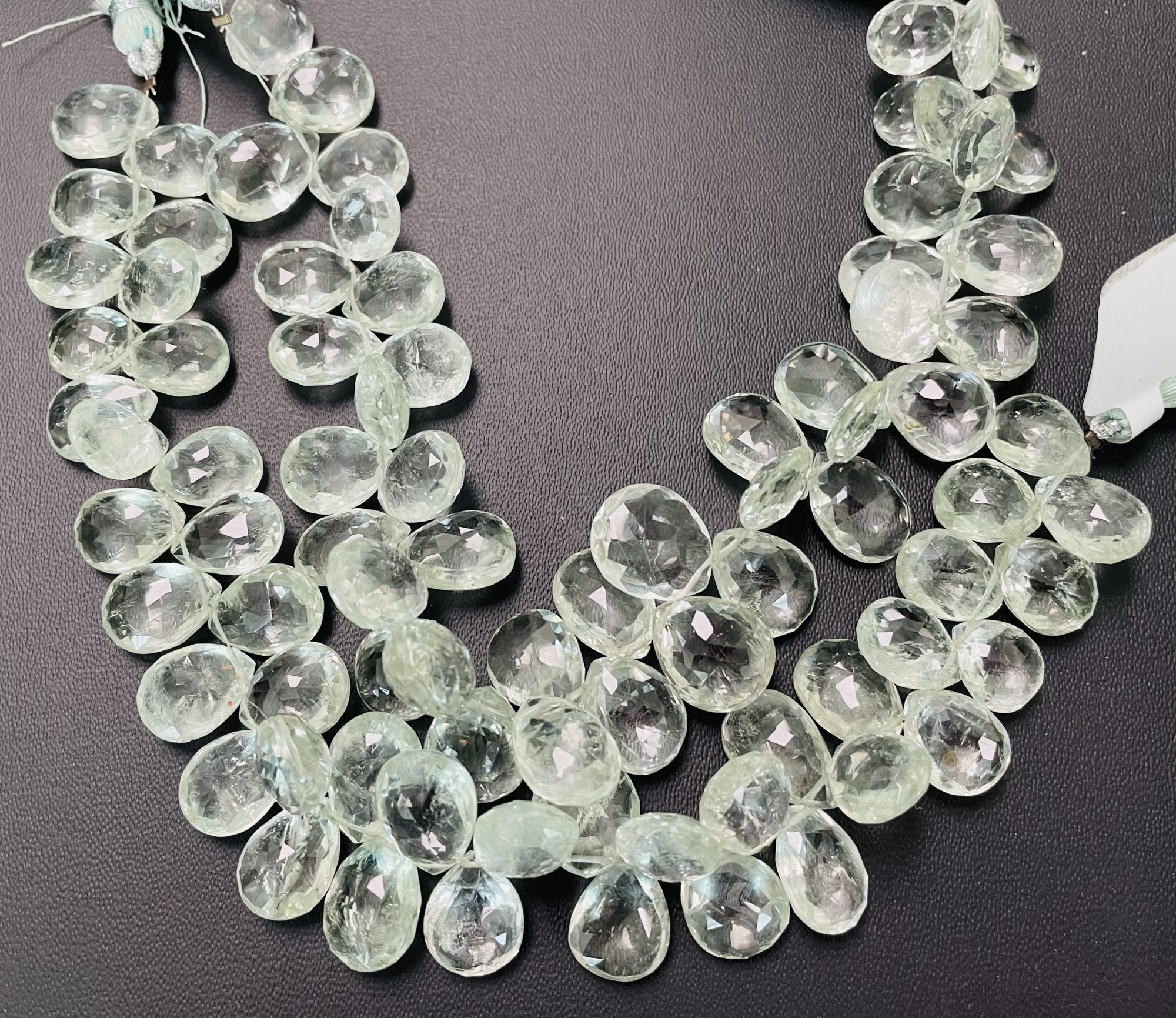 Green Amethyst Pears Faceted