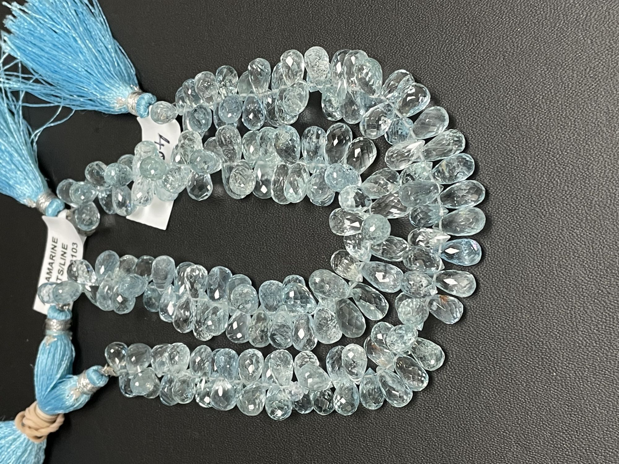 Aquamarine Drop Faceted