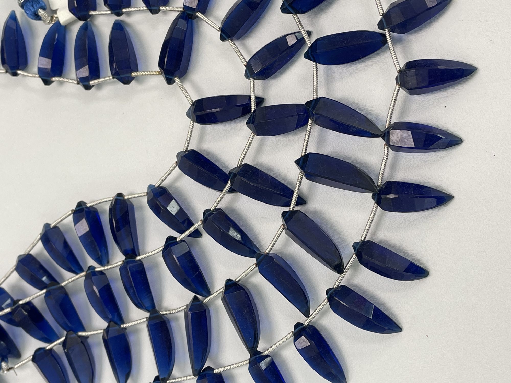 Ink Blue Hydro Quartz Okra Faceted