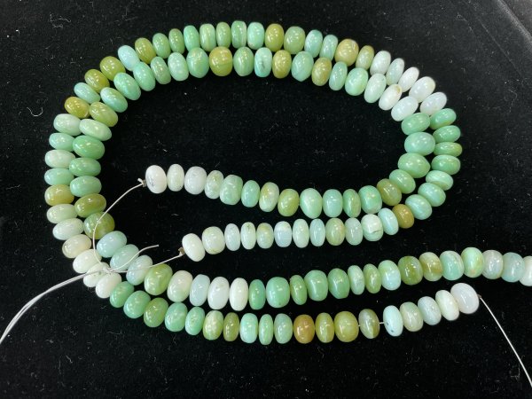 Green Opal Rondelles Smooth