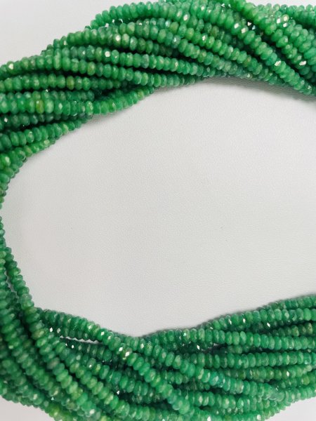 Dyed Emerald Rondelle Faceted