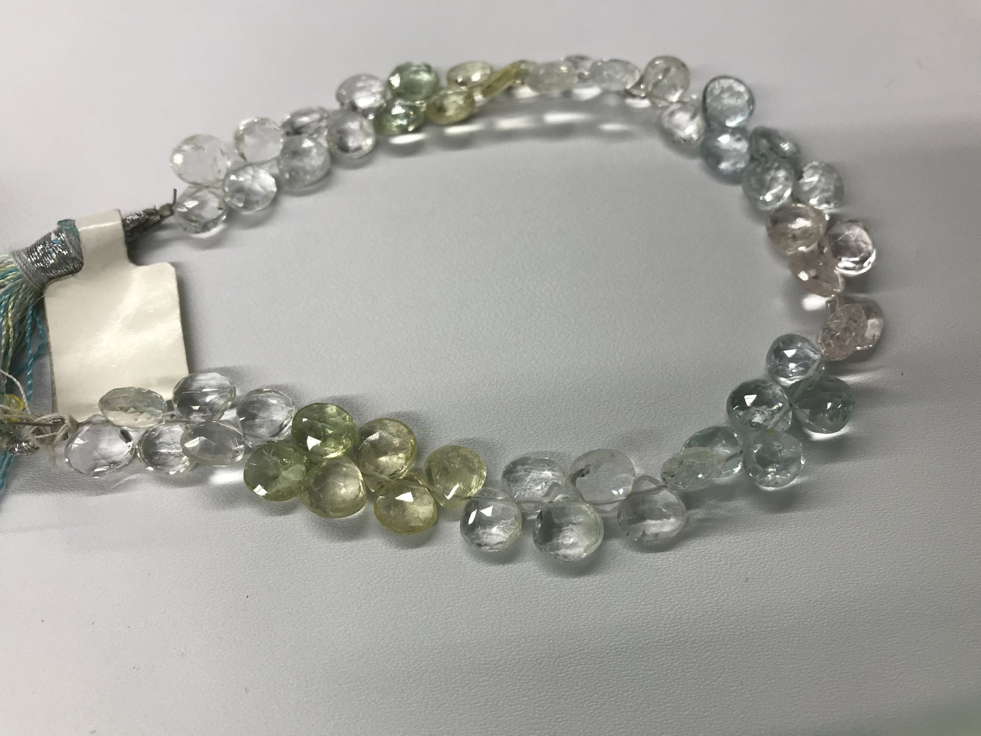 Multi Aquamarine Hearts  Faceted