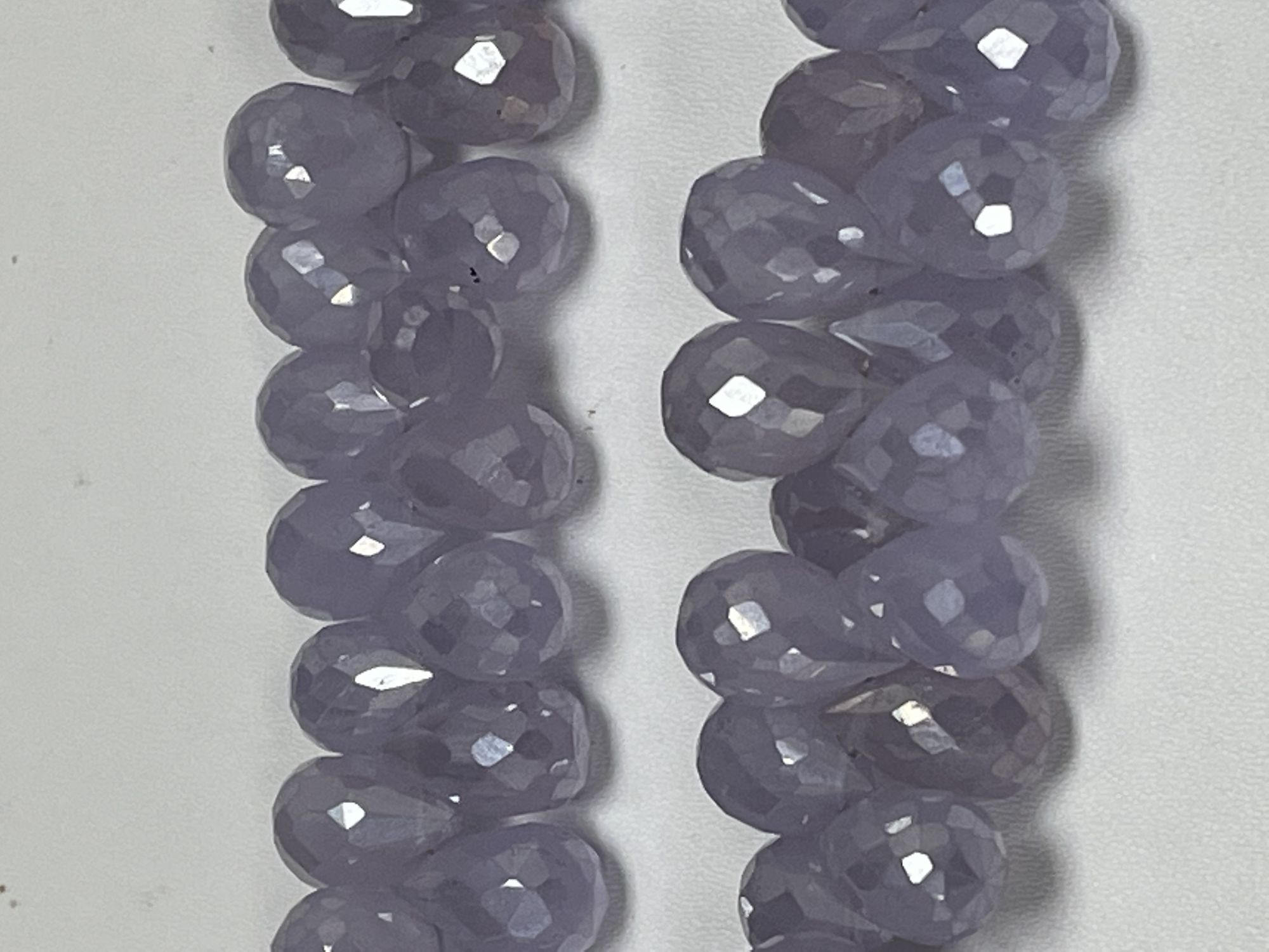 Coated Purple Chalcedony Drop Faceted