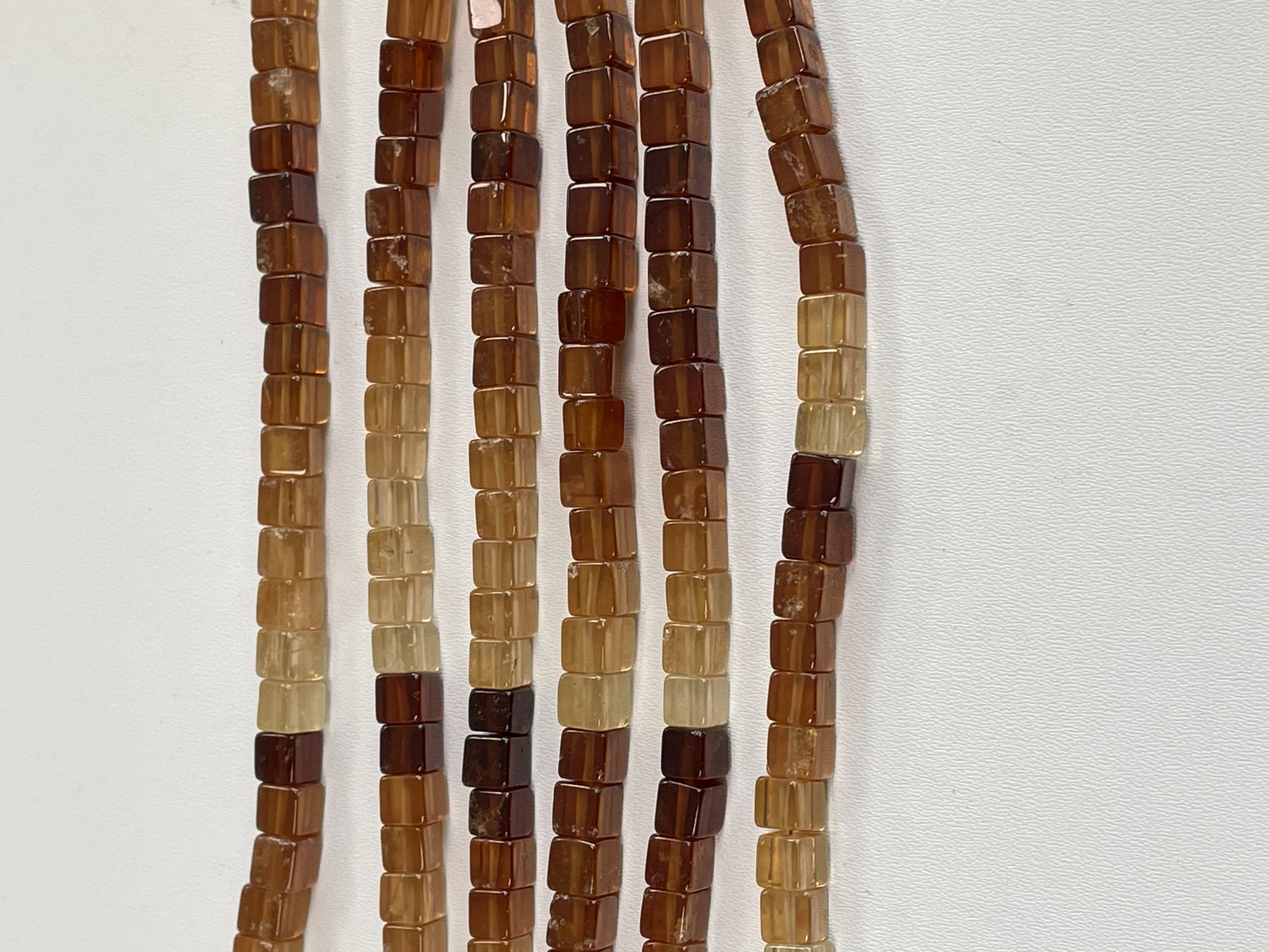 Shaded Hessonite Garnet Cube Faceted