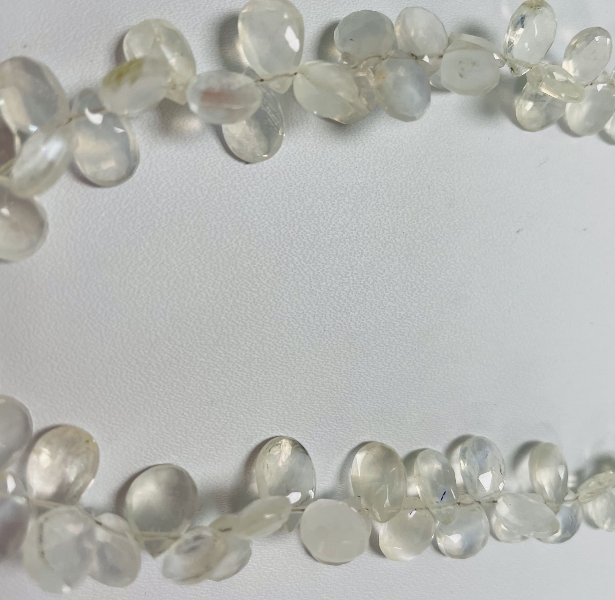 Pearl Chalcedony Pear Faceted