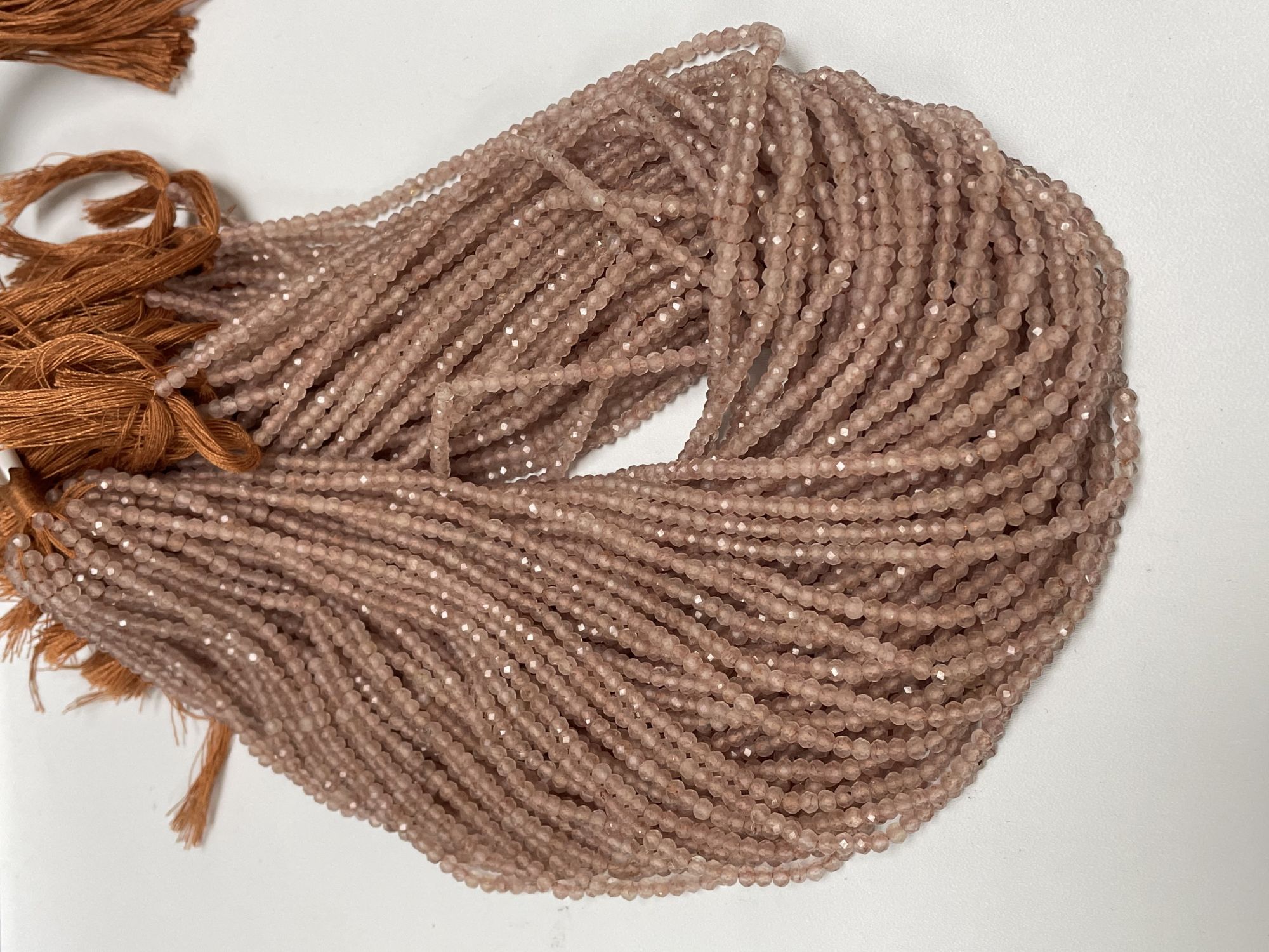 Brown Strawberry Quartz Rondelle Faceted