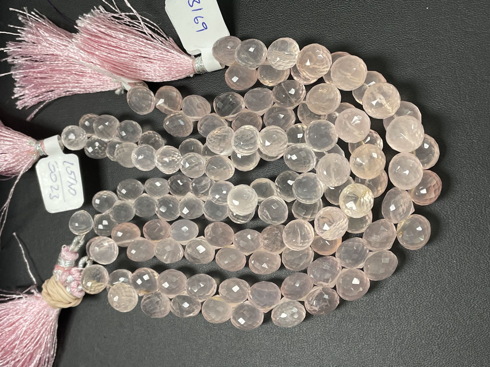 Pink Rose Quartz Onion Faceted