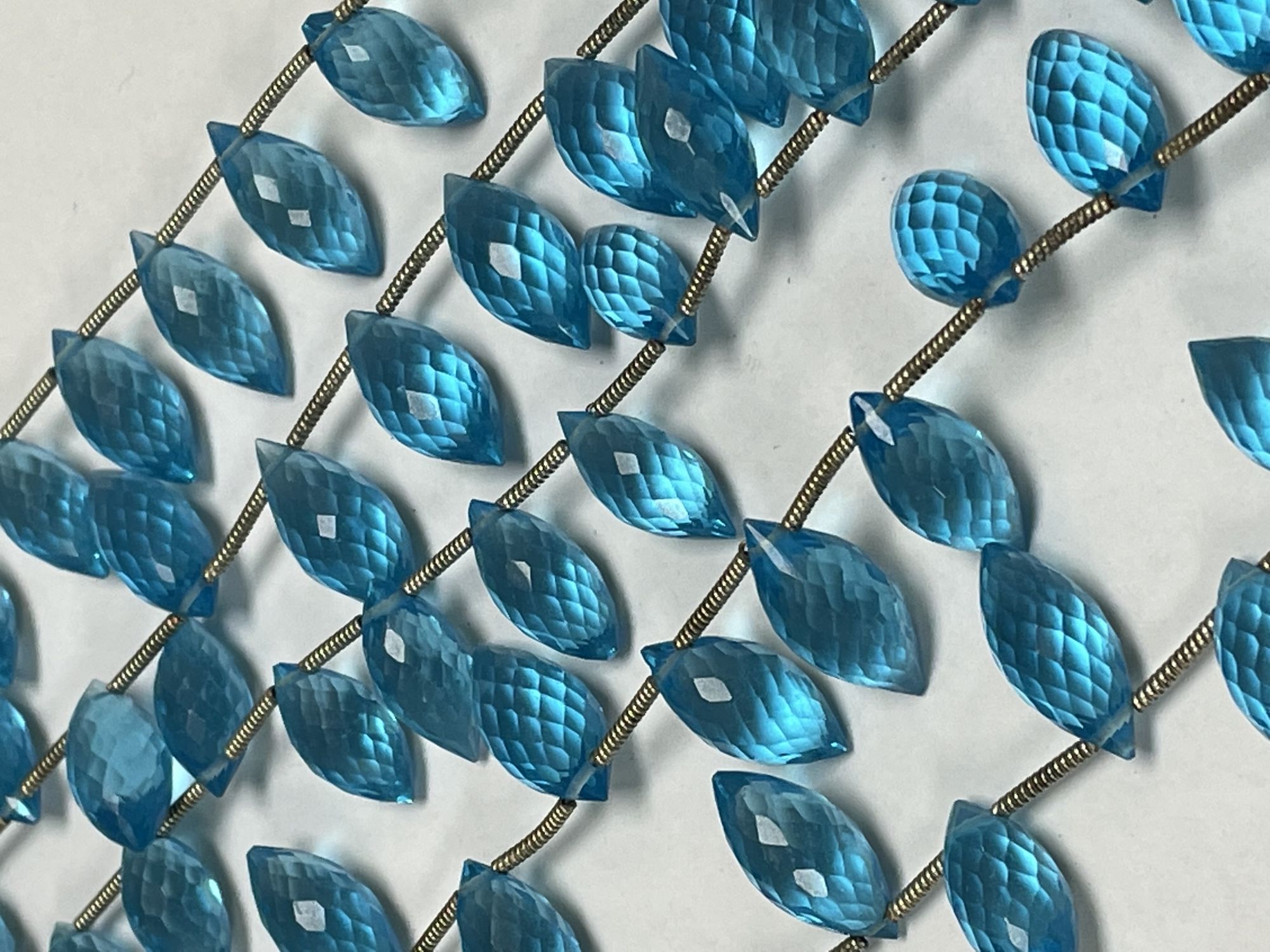 Sky Blue Hydro Quartz Puff Marquise Faceted