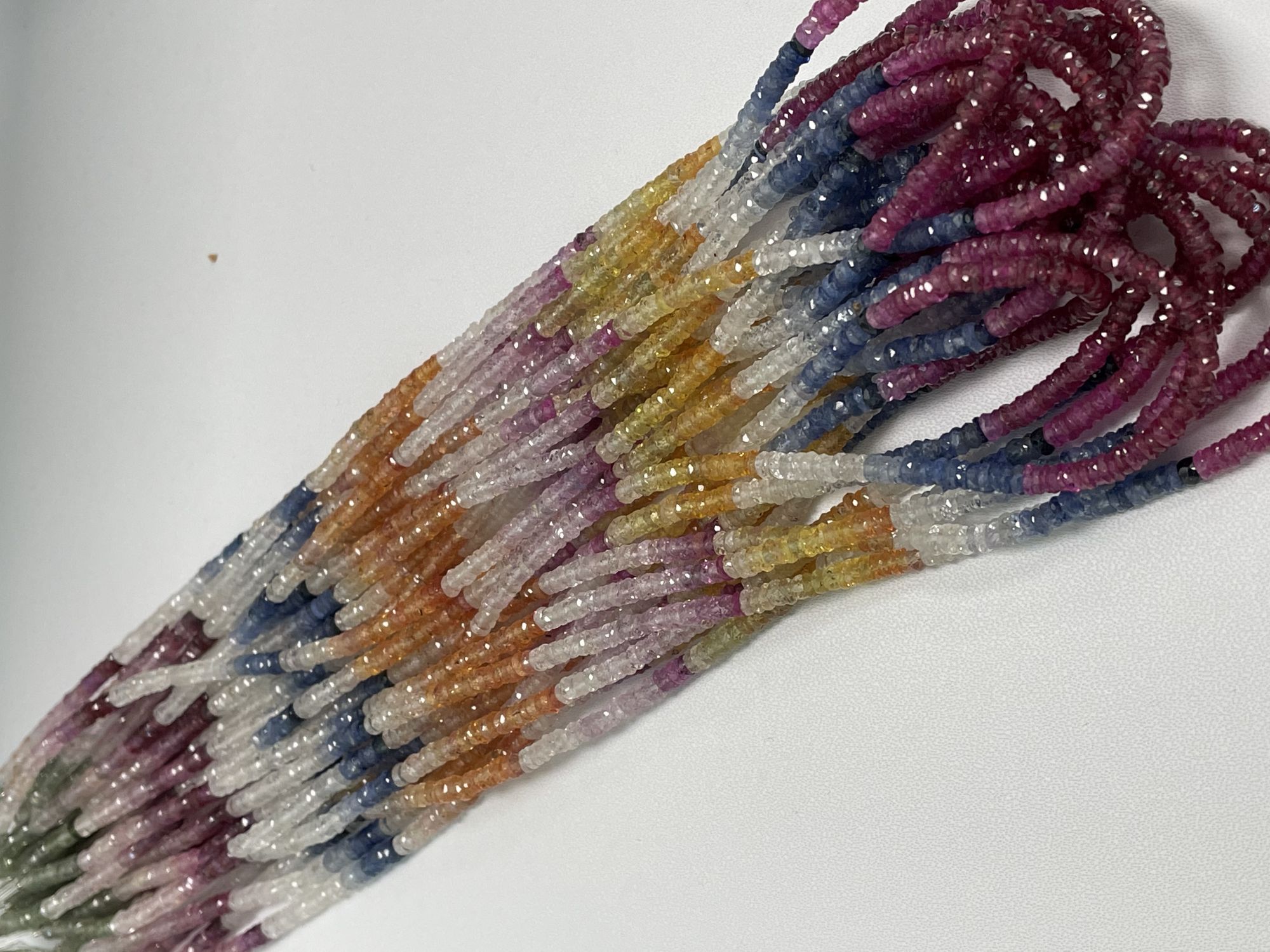 Multi Color Sapphire Tire Faceted