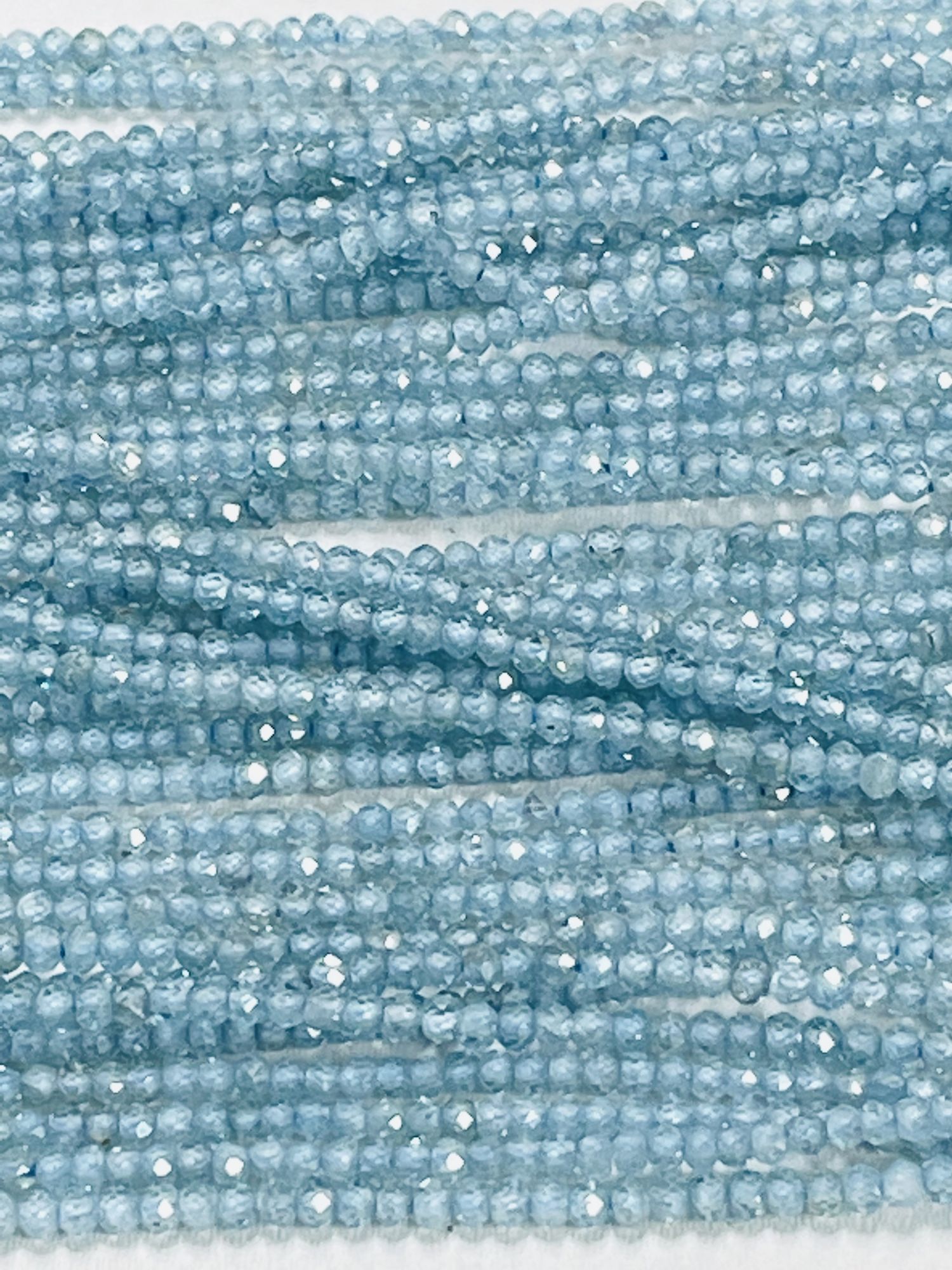 Natural Blue Zircon Rondelle Faceted