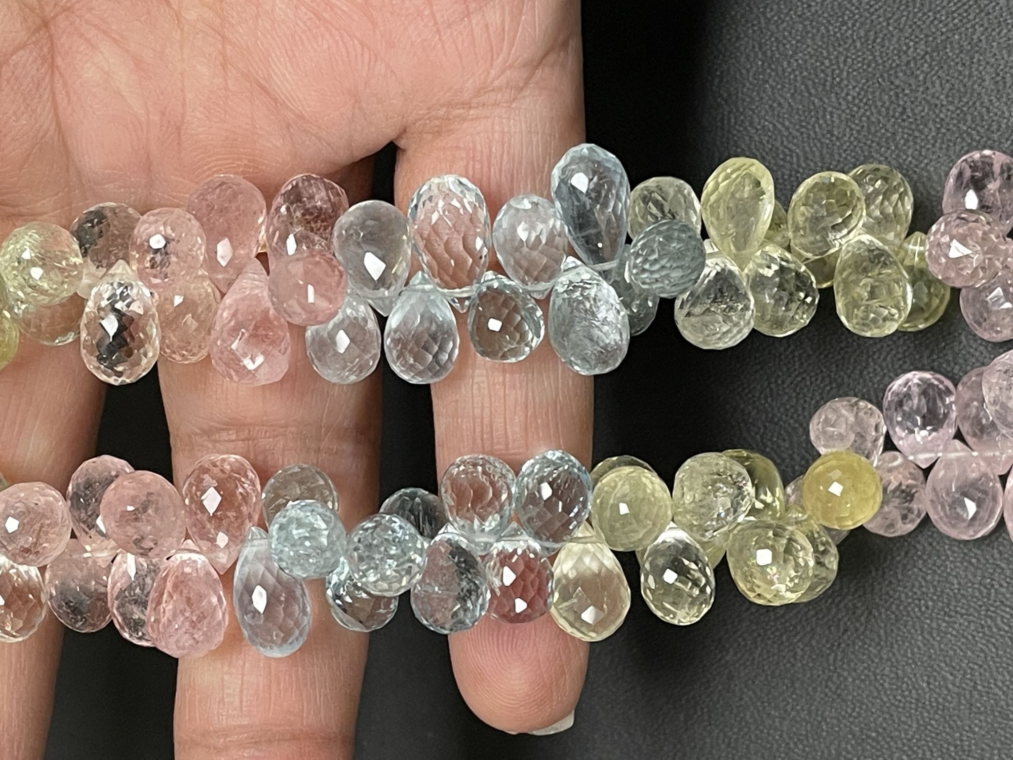 Multi Aquamarine Drop Faceted