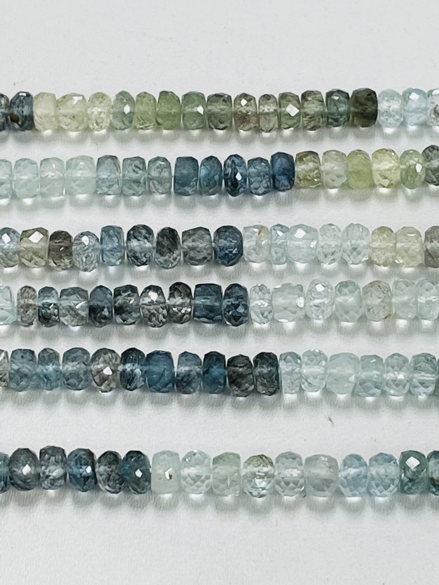 Multi Copper Aquamarine Rondelle Faceted