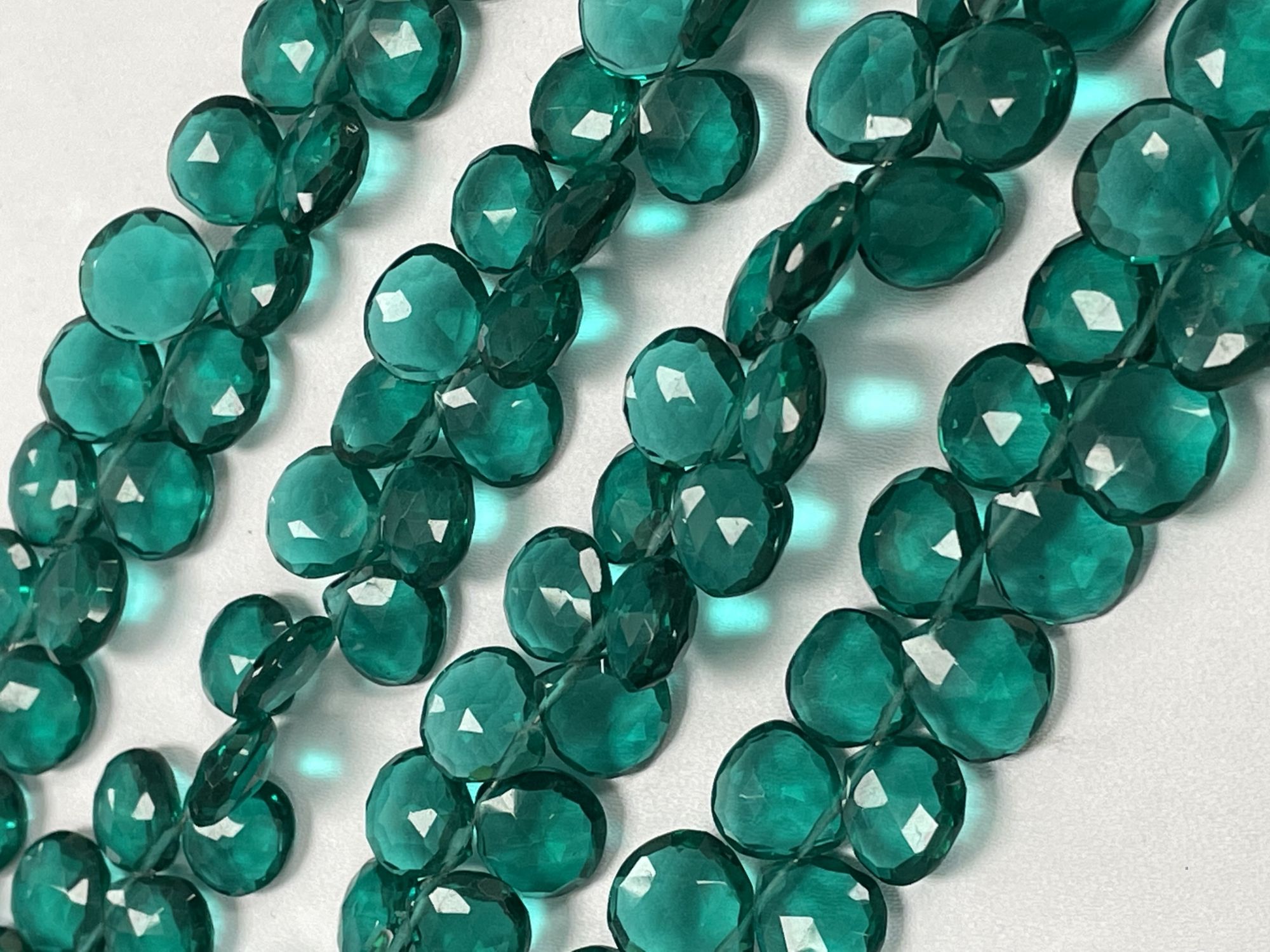 Teal Hydro Quartz Heart Faceted