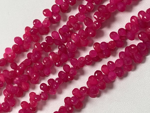 Pink Chalcedony Drop Faceted