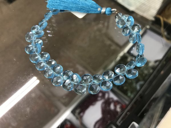 Sky Blue Hydro Quartz Hearts