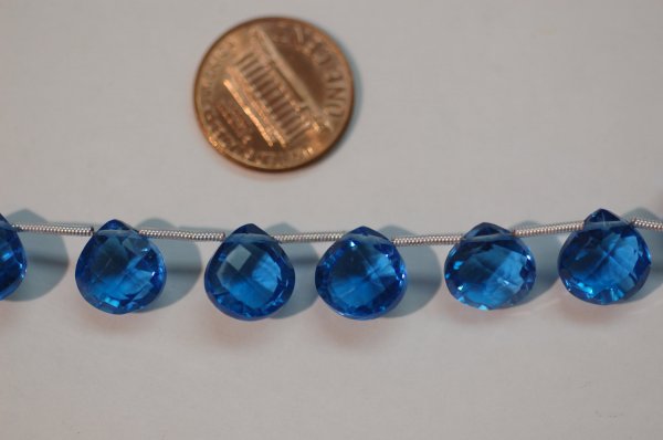 Dark Blue Hydro Concave Checkerboard Cut Heart