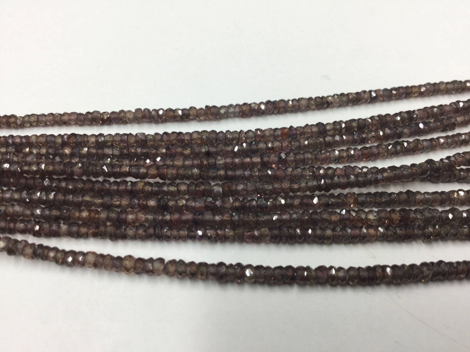 Dark Brown Sapphire Rondelles Faceted