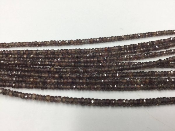 Dark Brown Sapphire Rondelles Faceted