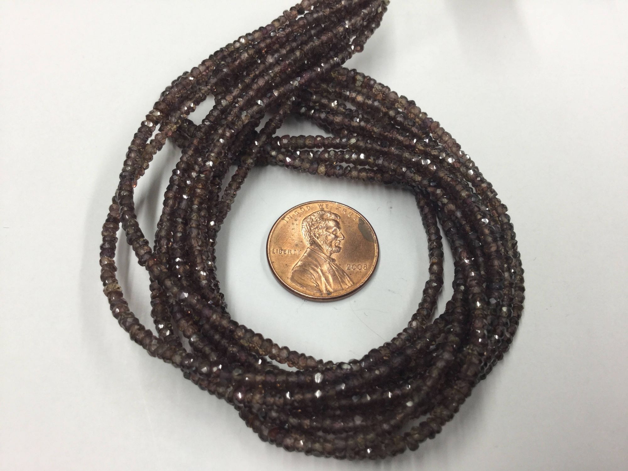 Dark Brown Sapphire Rondelles Faceted