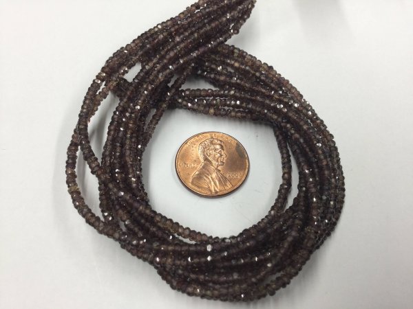 Dark Brown Sapphire Rondelles Faceted